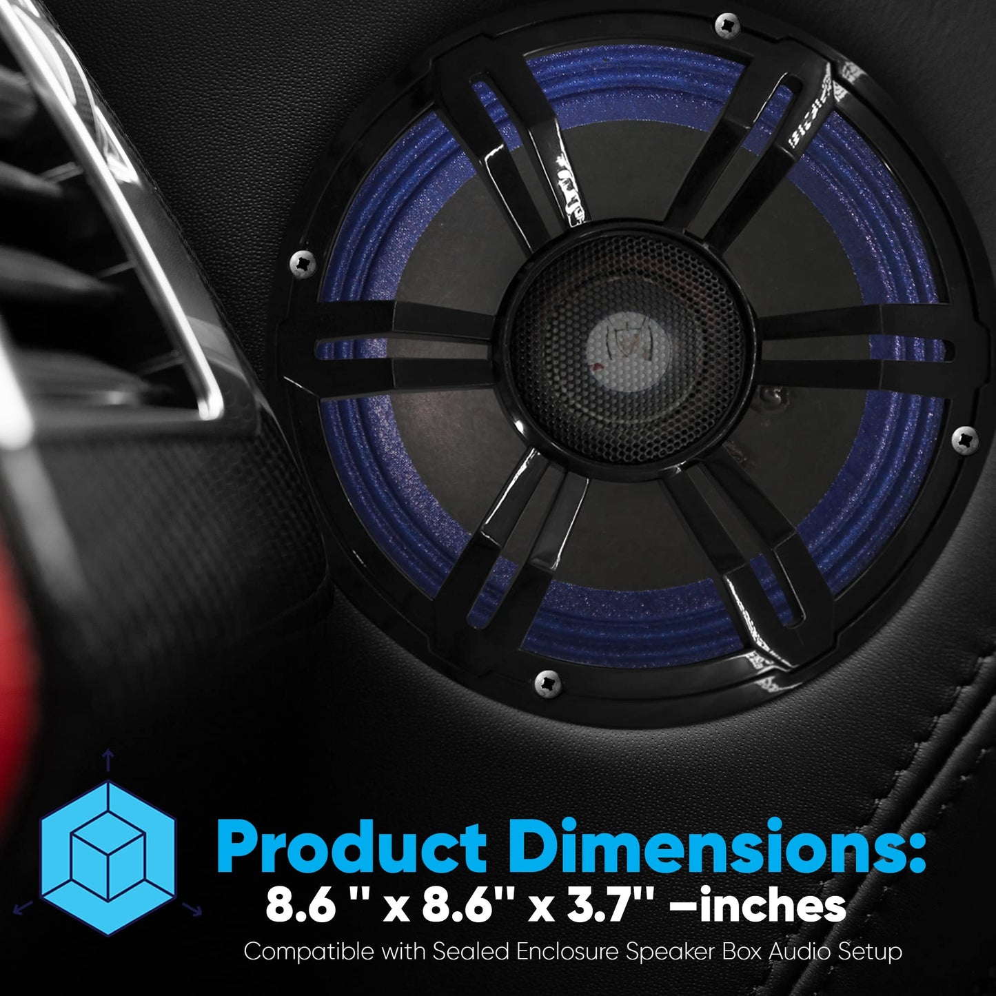 PyleUsa 8'' Single Voice Coil Car Subwoofer - 250 Watts at 4-Ohm Car Audio, Paper Cone with Cloth Edge, Designed for Custom Audio Car, Truck, Mobile Vehicle Applications - PLMG85