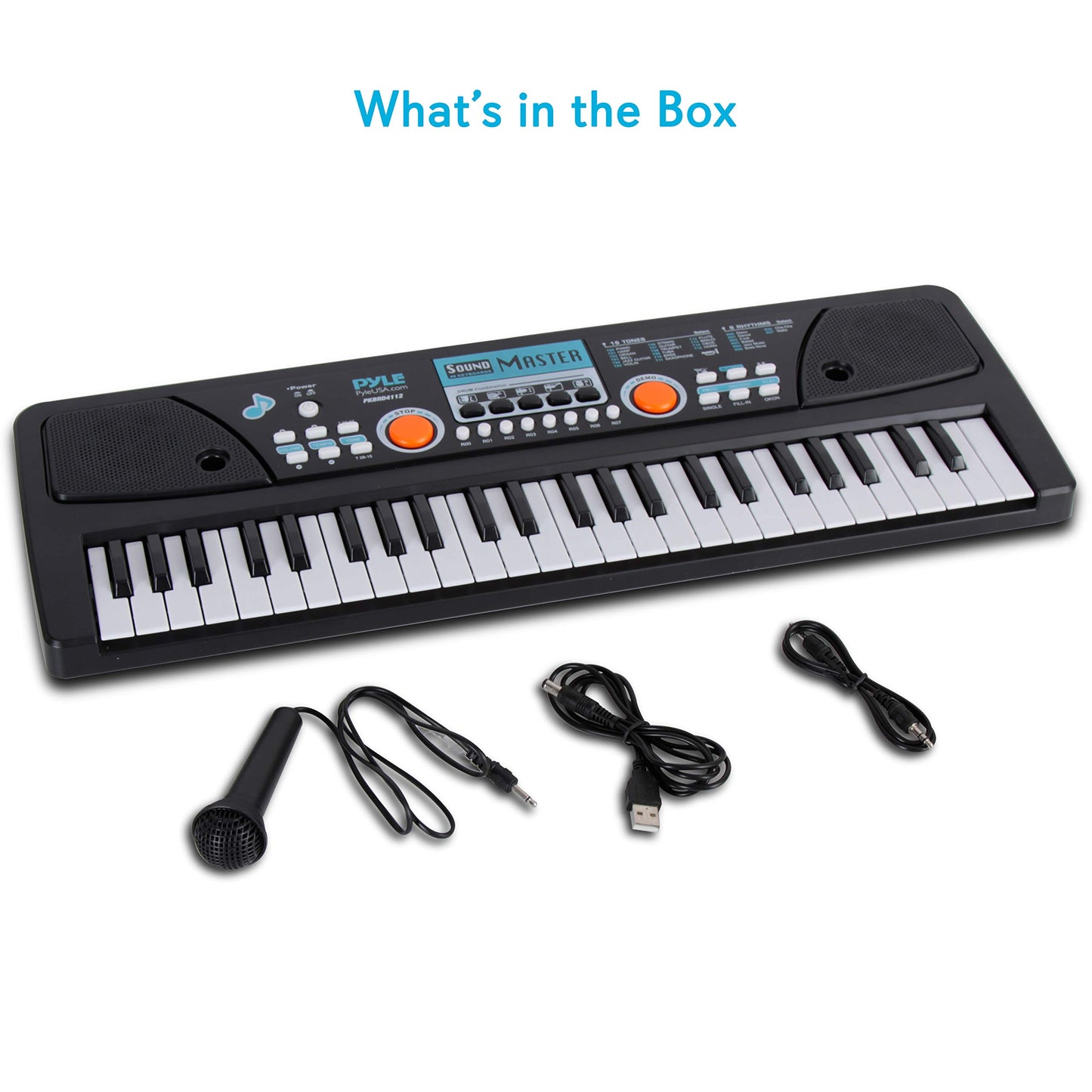 PYLE 49-Key Electric Keyboard Piano – Portable Music Keyboard with Drum Pad, Built-In Microphone, Record & Playback Mode for Home Studio, School & On-the-Go Performance– Ideal for Beginners & Kids