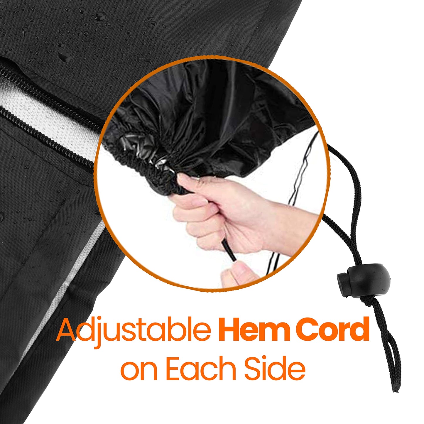 SerenelifeHome Hanging Egg Chair Cover-75" x 45" Waterproof/Windproof Dust Protector w/ Zipper & Hem Cord, Suitable for Most Outdoor Swing/Pod Chairs,Perfectly Fits Model SLGZ0EGG, One Size, Black