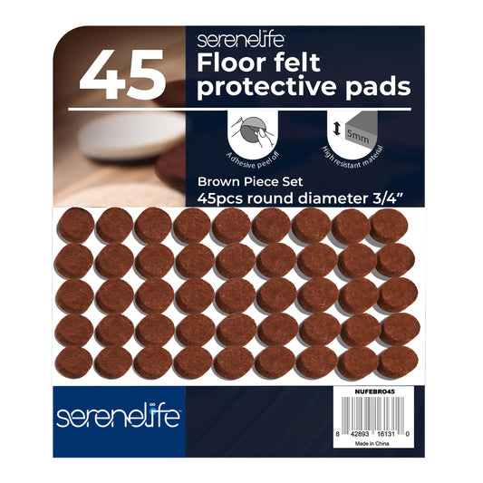 Serenelife Felt Furniture Pads - 45 Premium ¾” Inch Felt Floor Protectors | Protect Hardwood, Laminate & Tile Flooring | Furniture Sliders | Moving Supplies | Easy Installation | Noise Reducing