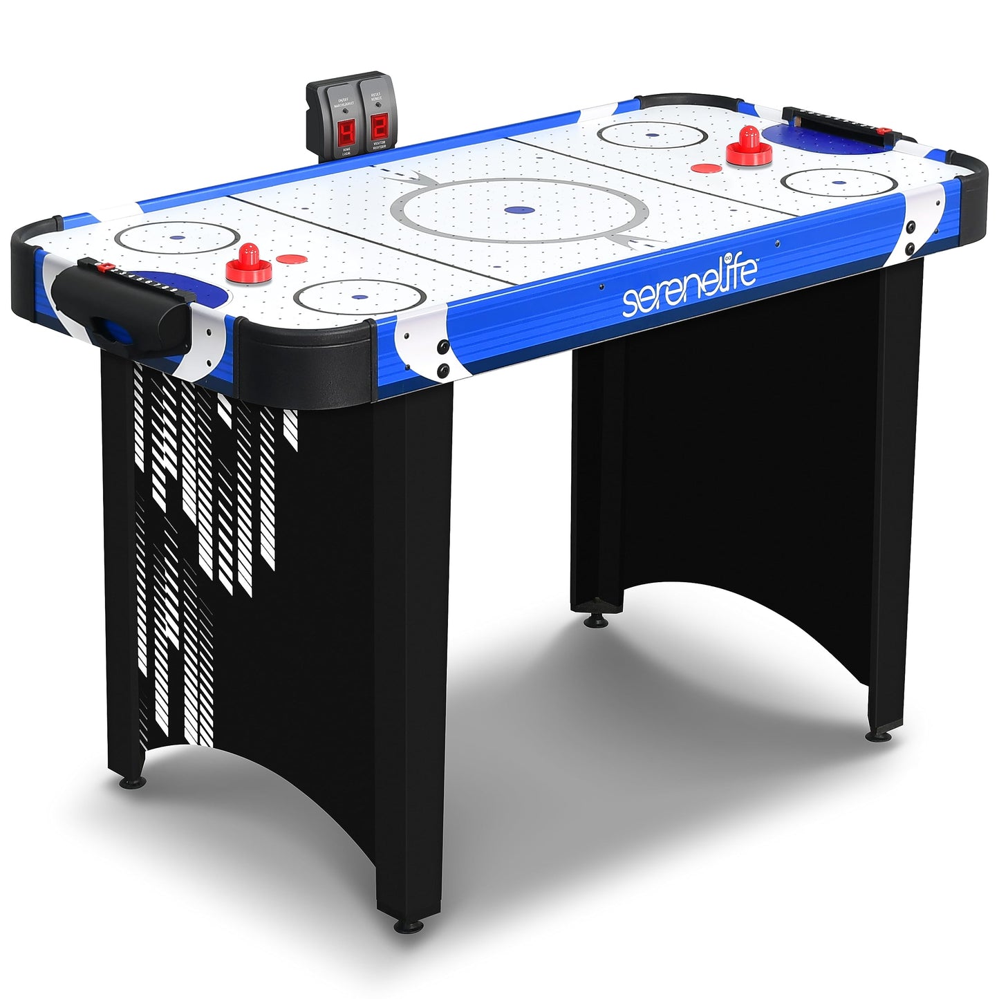 SereneLife 48" Air Hockey Game Table with 2X Stronger Motor, Digital LED Scoreboard, Puck Dispenser & Complete Accessories