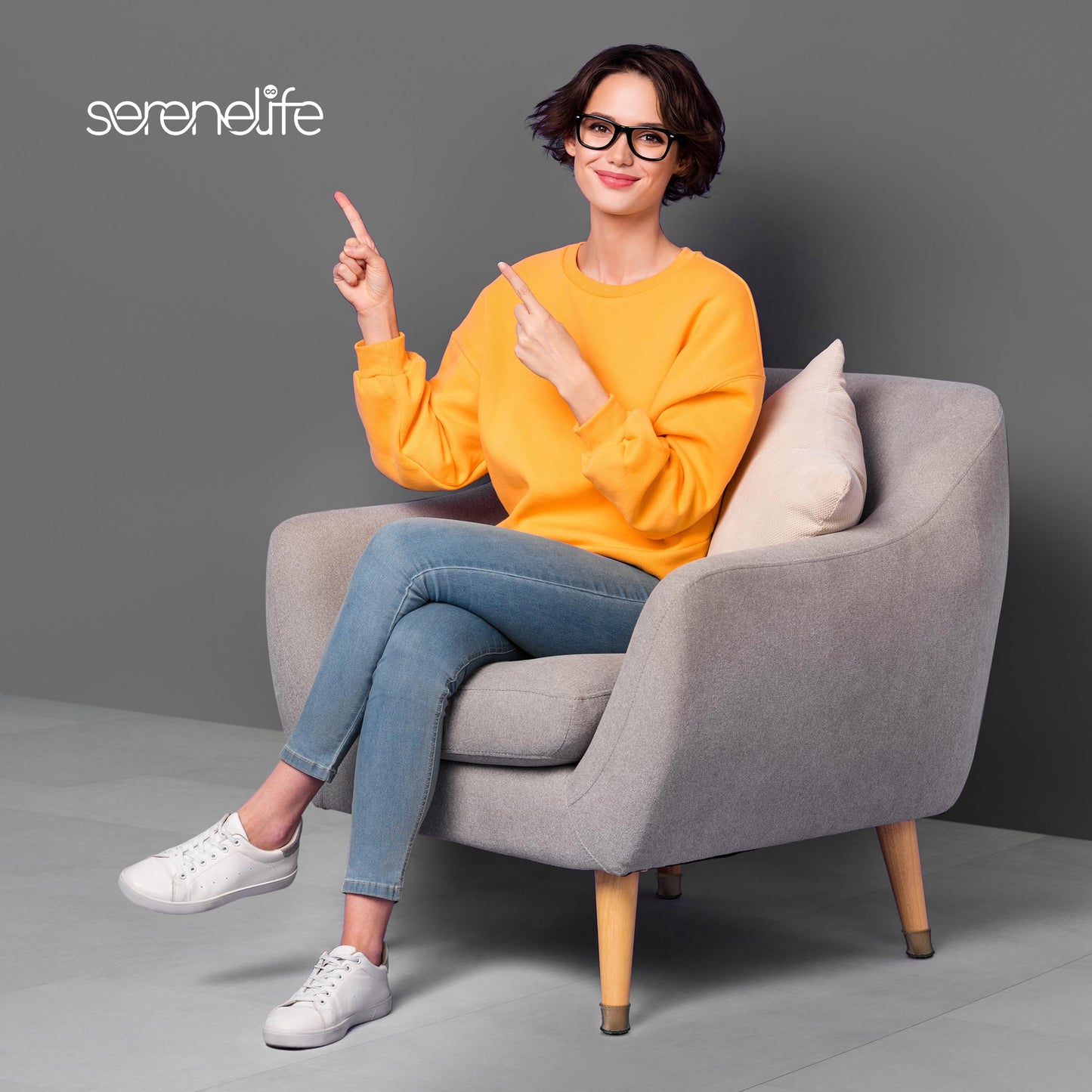 Serenelife Chair Leg Floor Protectors - 24 Rubber Furniture Leg Covers & End Caps For Hardwood Floors - Anti-Slip & Scratch Protect Floors - Fits Furniture & Chair Legs 1.05 IN - 1.55 IN Black