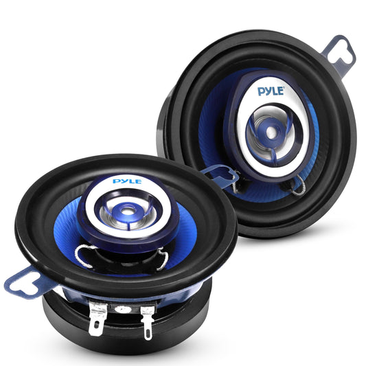 Pyle 3-Way Universal Car Stereo Speakers - 300W 4" x 10" Triaxial Loud Pro Audio Car Speaker Universal OEM Quick Replacement Component Speaker Vehicle Door/Side Panel Mount Compatible PL410BL (Pair)