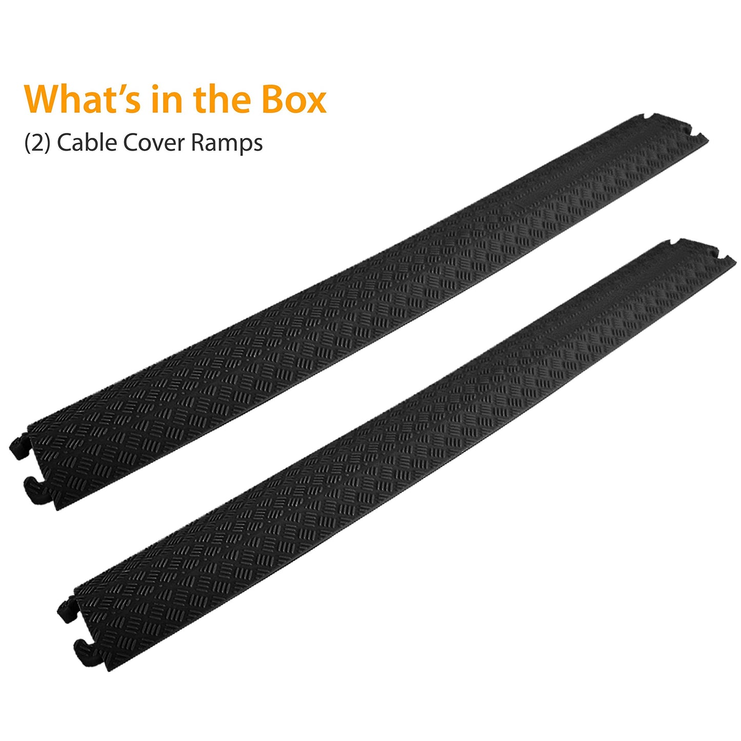 Pyle 80 Inch Double Ramp Rubber Floor Cord Concealer -1 Channel Heavy Duty Cable Protector Wire/Hose Hider Driveway Protective Covering Armor (Pack of 2)