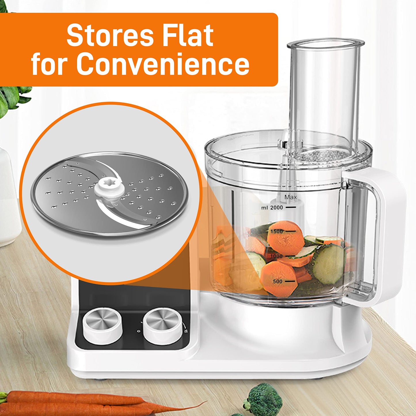 NutriChef Food Processor Slicing/Shredding Disc - Stainless Steel - Compatible with NCFP8 - Detachable & Removable - Dishwasher Safe - Easy to Install & Clean - Berry