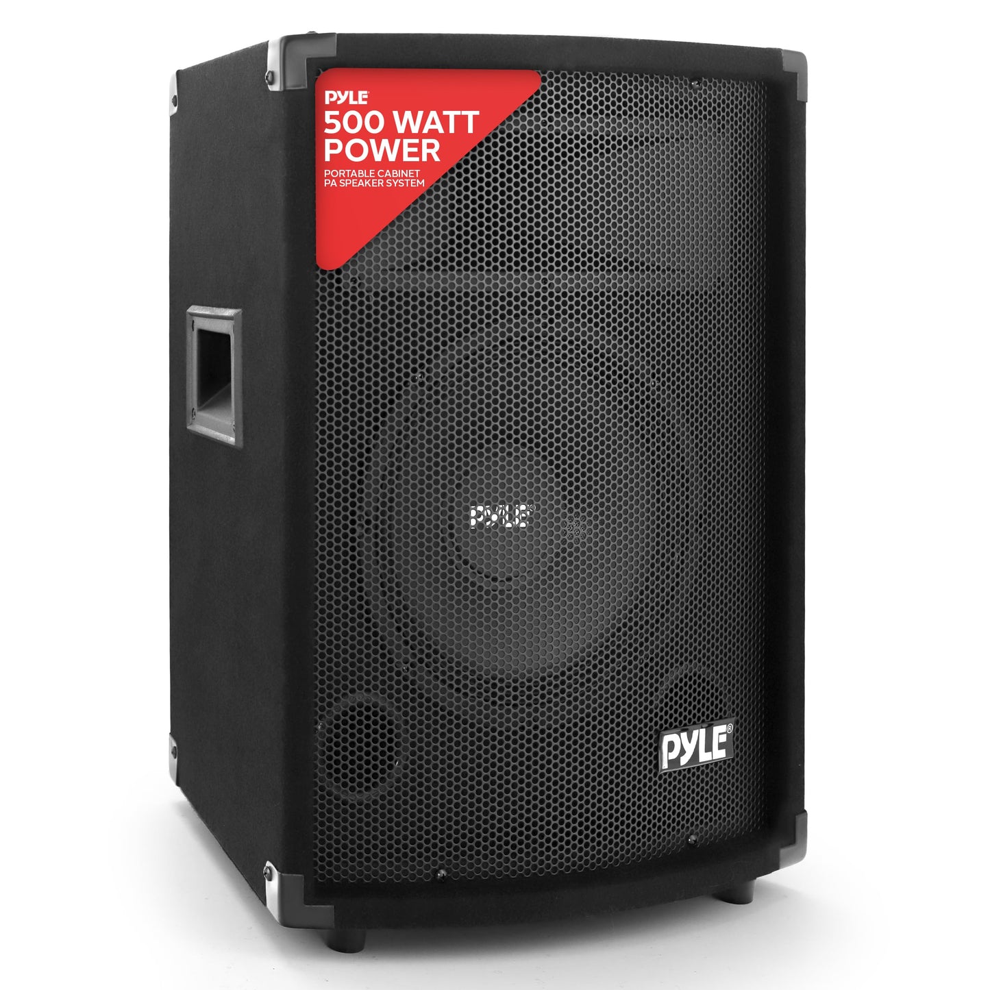 PylePro Passive Cabinet PA Speaker Durable 500 Watt Portable Outdoor Sound System w/ 10" Woofer, 1.5" Kapton VC, 4" x 10" Super Horn for Mids and Highs, Black, One Size (PADH1079)