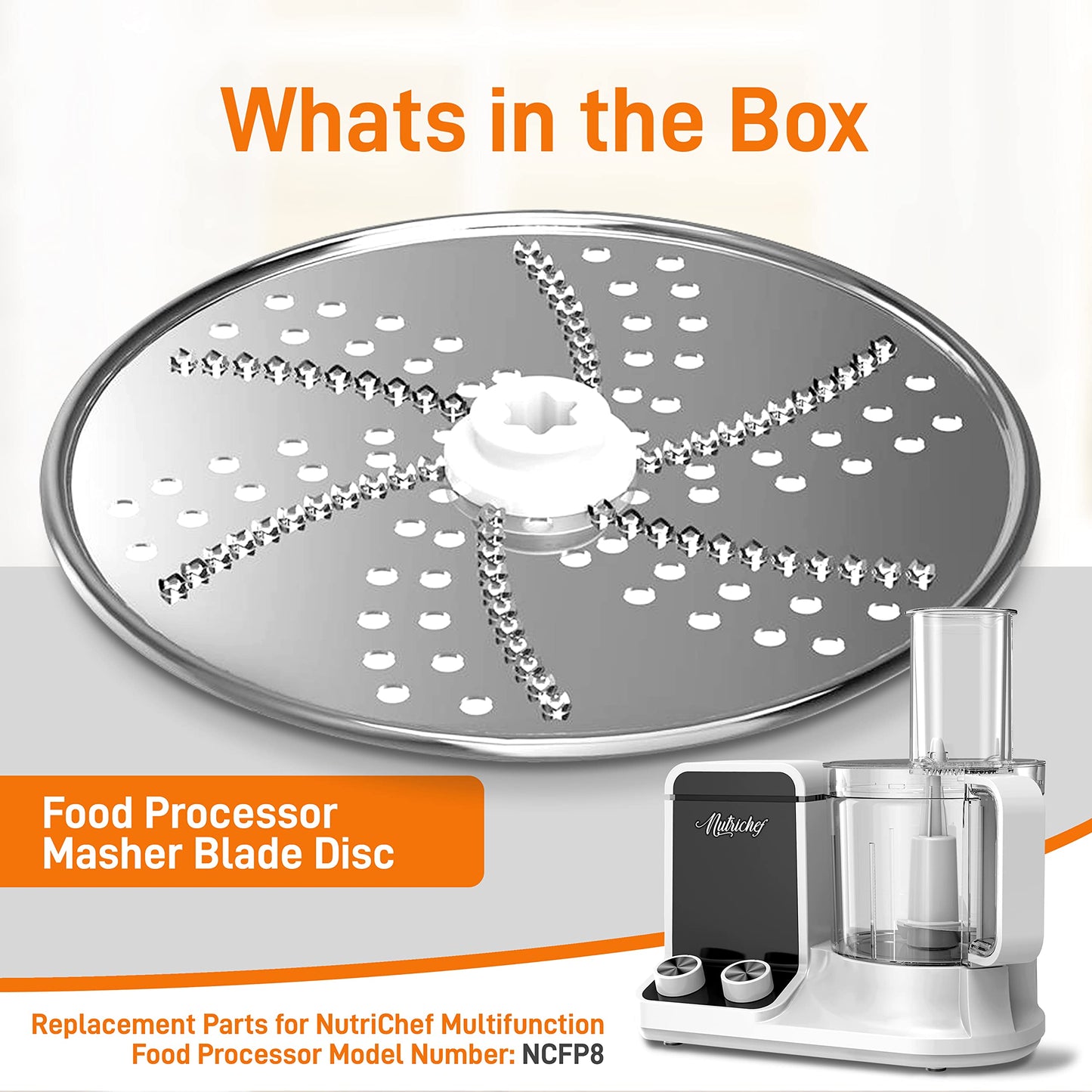 NutriChef Food Processor Masher Blade Disc - Replacement Parts for NutriChef Multifunction Food Processor Model Number: NCFP8
