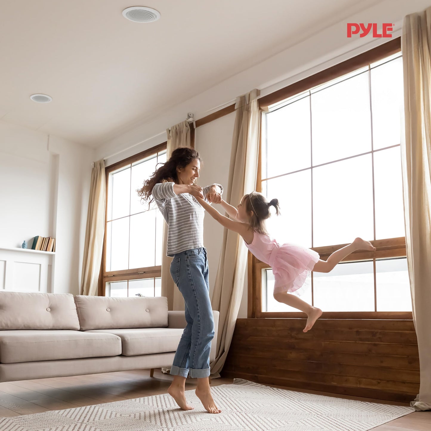 Pyle 6.5” 4 Bluetooth Flush Mount In-wall In-ceiling 2-Way Speaker System Quick Connections Changeable Round/Square Grill Polypropylene Cone & Tweeter Stereo Sound 4 Ch Amplifier 200 Watt - PDICBT266