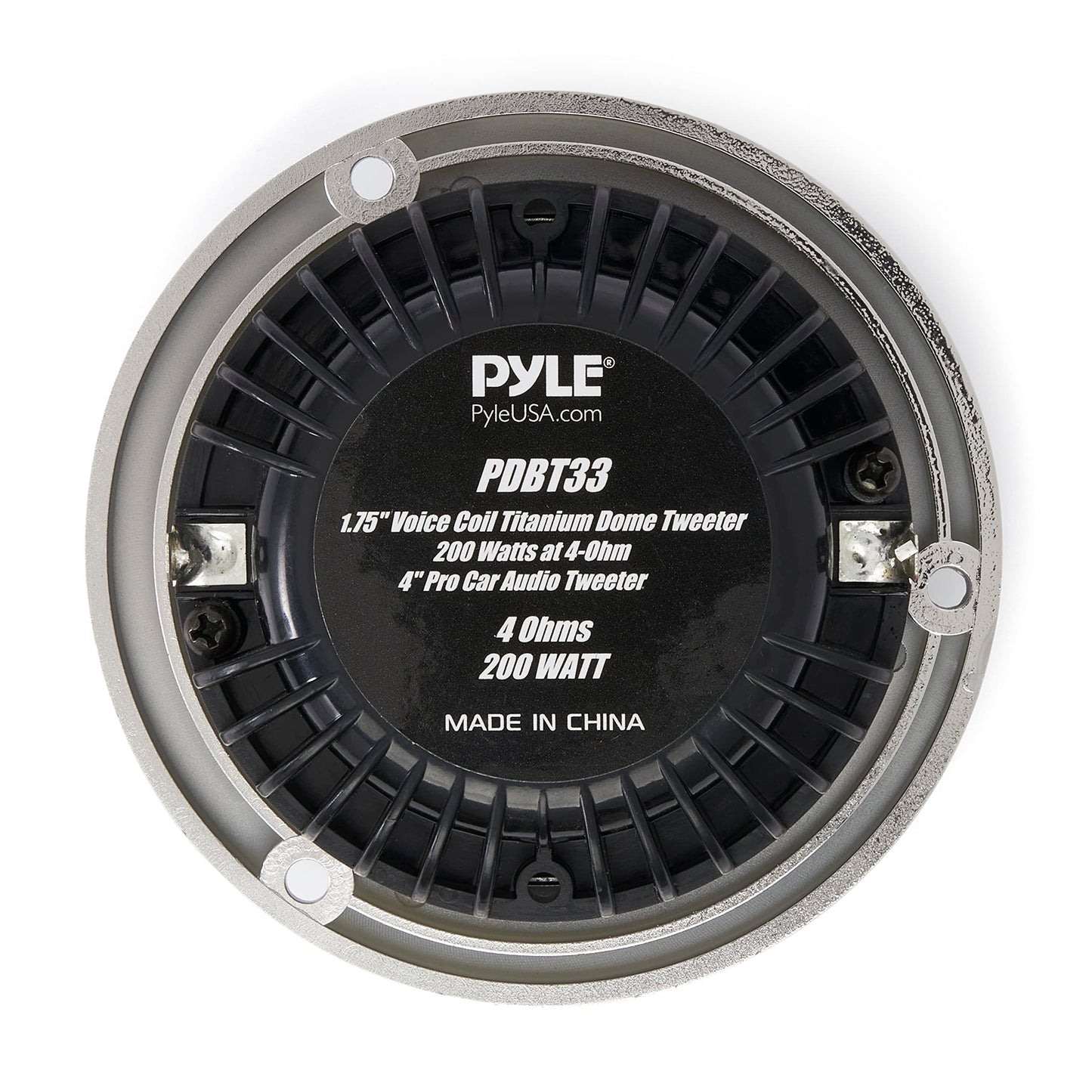 Pyle 4" Titanium Tweeter with Engineering Plastic Frame - 200 Watts, 1.75'' Voice Coil, Car Audio Tweeter for Stereo and Speaker - PDBT33