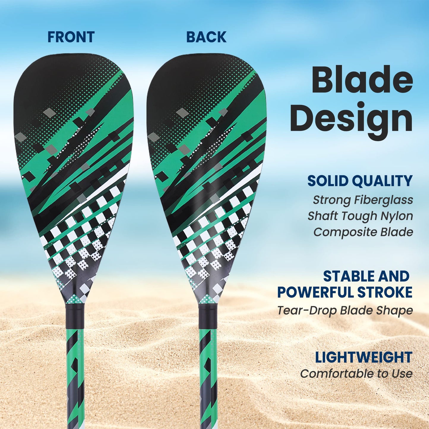 SereneLife Adjustable SUP Paddle - Adjustable 3-Piece Mix Carbonfiber Paddle, Lightweight & Comfortable to Use, Includes Carrying Bag w/ Zip and Handle, Comfortable Grip & Powerful Stroke
