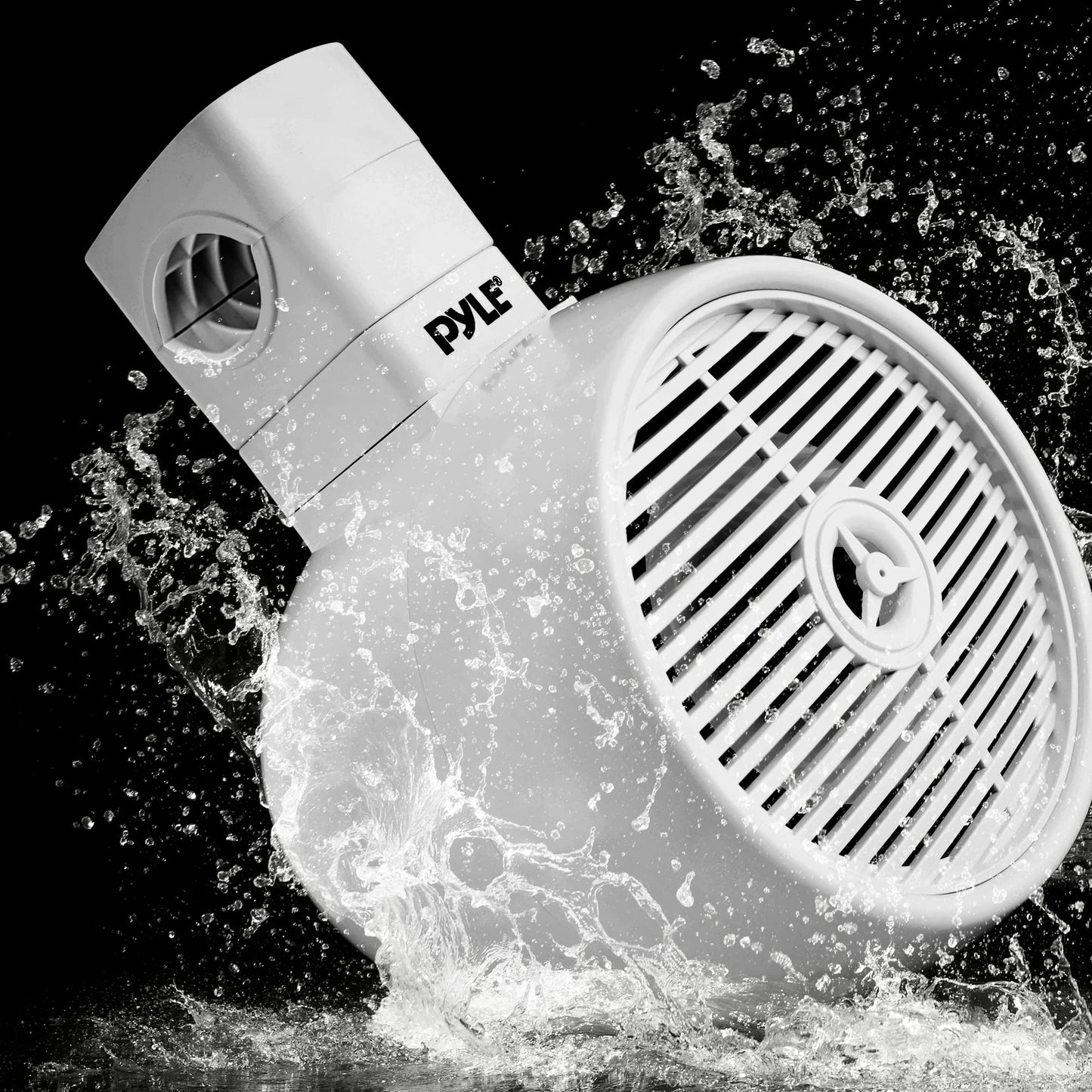 PyleUsa 8” Waterproof Off-Road Speakers - 300W 2-Way Marine Wakeboard Tower Sound System w/LED Light, Full Range Outdoor Stereo Speaker for Car, ATV, UTV, Jeep, Boat, Includes Brackets (White)