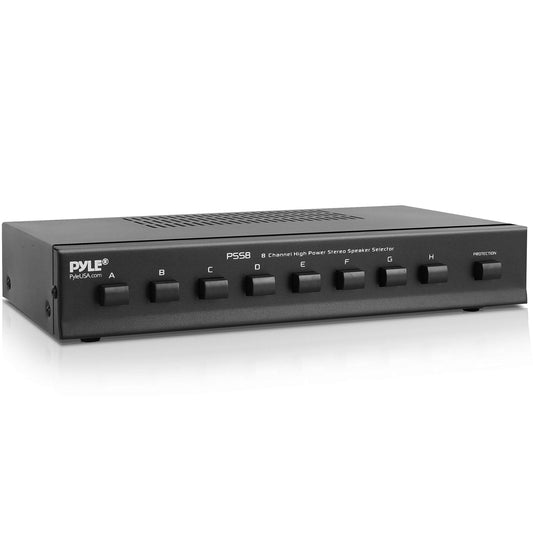 Pyle Premium New and Improved 8 Zone Channel Speaker Switch Selector Switch Box Hub Distribution Box for Multi-Channel High Powered Stereo Amplifier A/B/C/D Switches | 6 Pairs Of speakers - PSS8