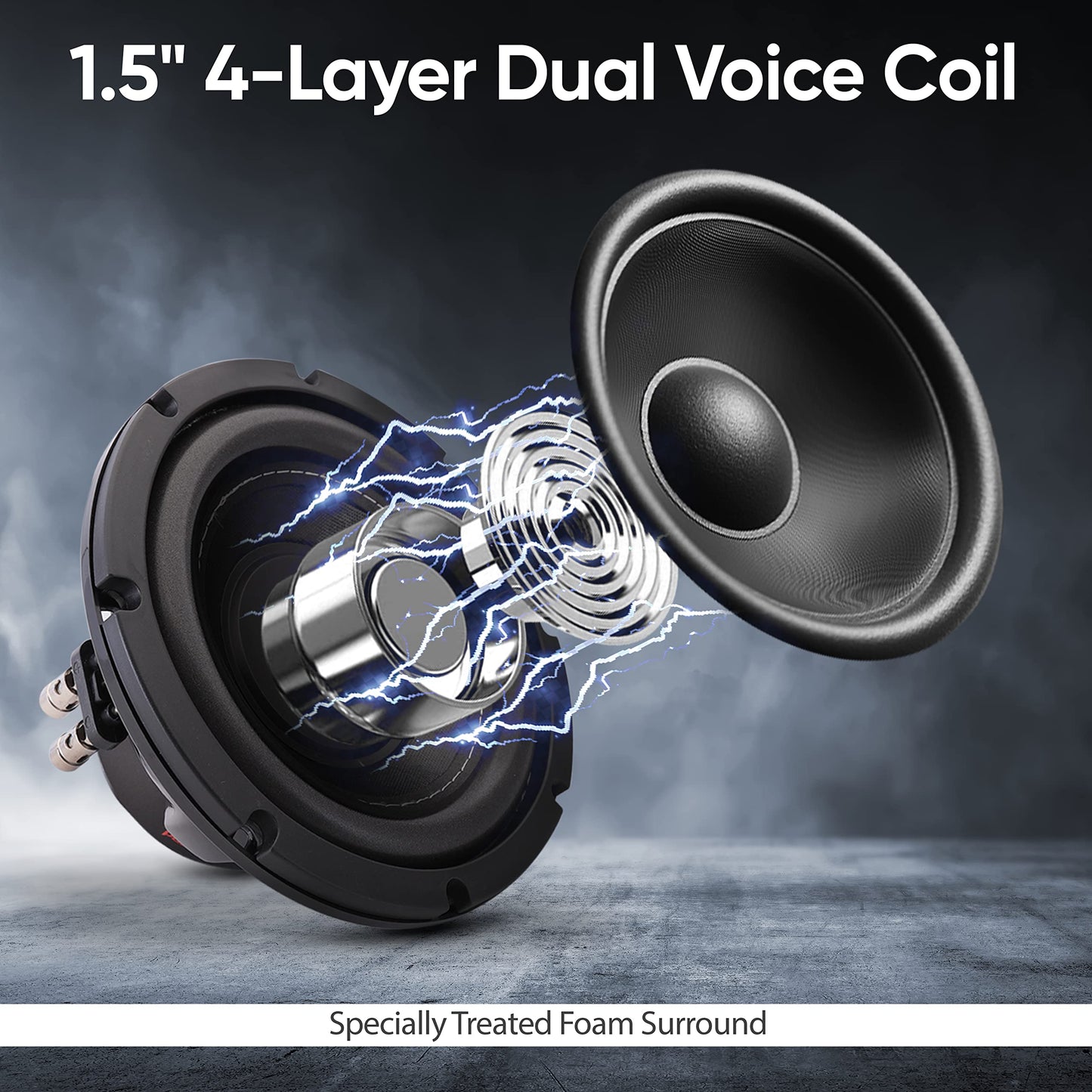 Pyle Car Subwoofer Audio Speaker - 8in Non-Pressed Paper Cone, Black Plastic Basket, Dual Voice Coil 4 Ohm Impedance, 800 Watt Power and Foam Surround for Vehicle Stereo Sound System - PLPW8D