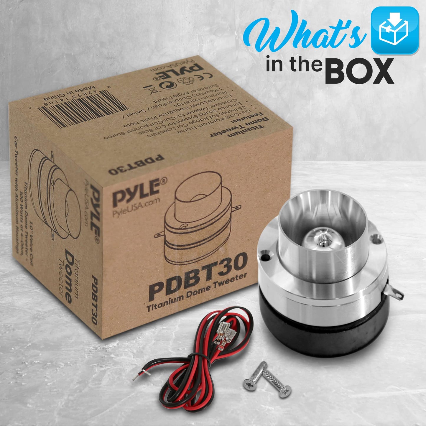 Pyle 2.5" Titanium Tweeter with Die-Cast Aluminum Frame - 100 Watts, 1'' Voice Coil, Car Audio Tweeter for Stereo and Speaker - PDBT30, Yellow