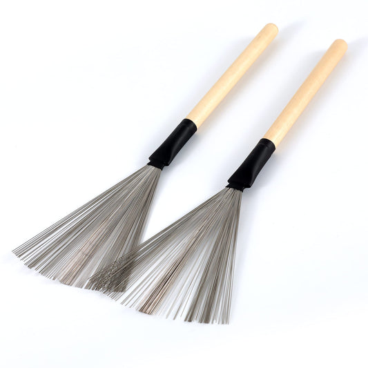 Pyle 1-Pair Retractable Wire Drum and Percussion Brushes with Comfortable Aluminum Handles ACCPSDPKIT101