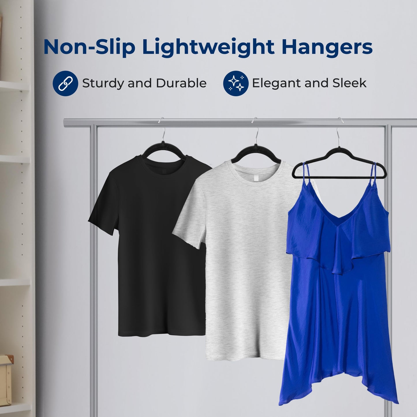 SereneLife 10 Pack Velvet Hangers - Non-Slip with 360° Swivel Hook - Ultra-Thin, Lightweight Velvet Hangers for Shirts, Sweaters, Hoodies, Kids Clothes & Dresses - Space-Saving
