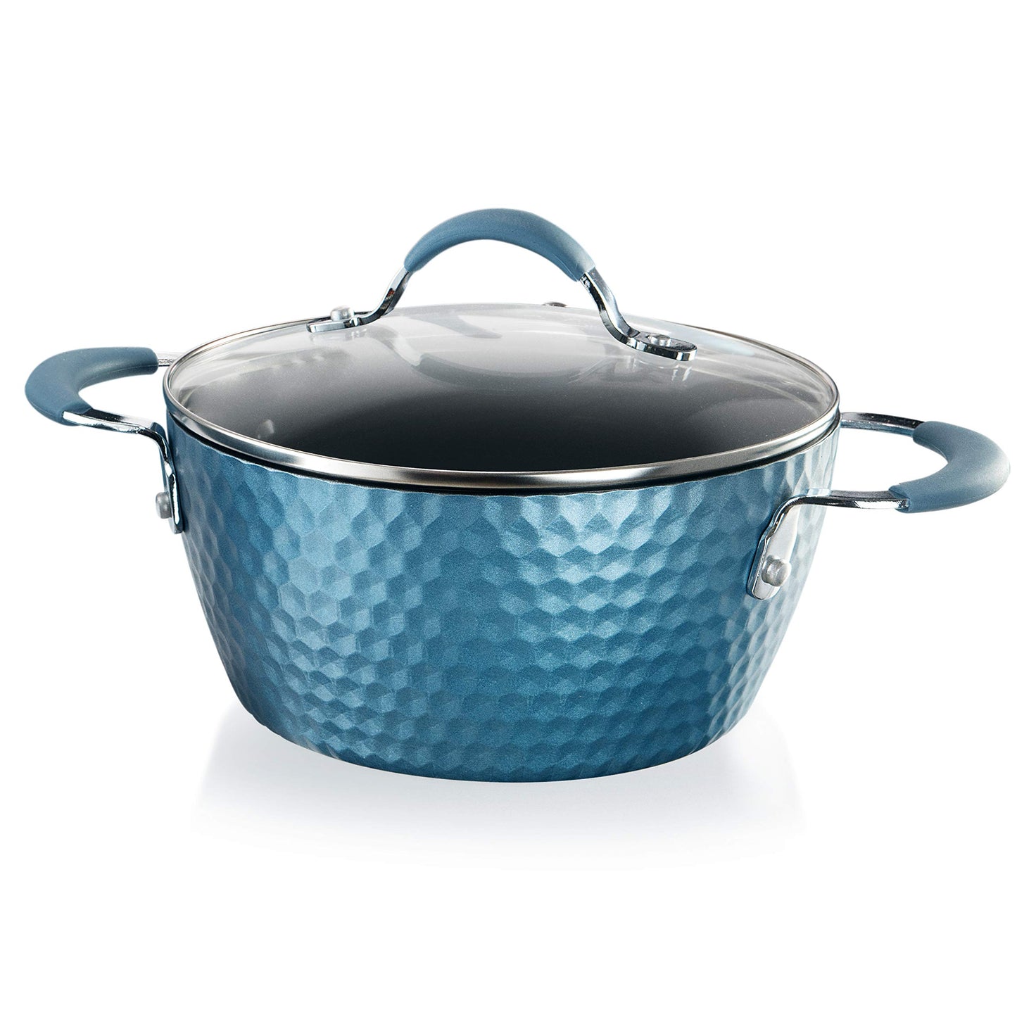 NutriChef Durable Non-Stick Cooking Pot - High-Qualified Kitchen Cookware with See-Through Tempered Glass Lids, 2.1 Quarts, Works with Model: NCCW11BD), One size, Blue - NutriChef PRTNCCW11BDCP