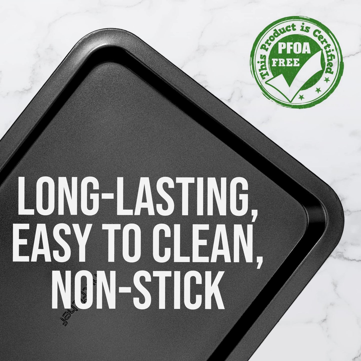 NutriChef 17” Non Stick Cookie Sheet, Large Gray Commercial Grade Restaurant Quality Carbon Metal Bakeware, Compatible with Model NCBS10S