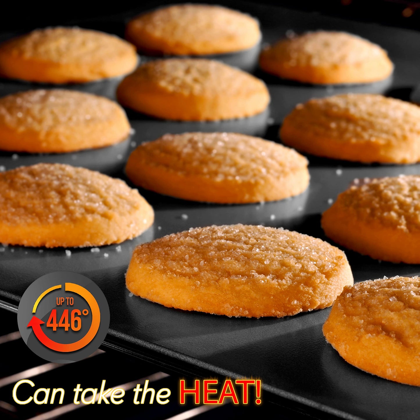 NutriChef 3-Piece Non-Stick Cookie Sheets for Baking - Heavy Duty Steel Baking Sheet Pans for Toasters & Oven - Small, Medium, & Large Size Baking Trays - PFOS, PFOA, PTFE-Free Nonstick Coating