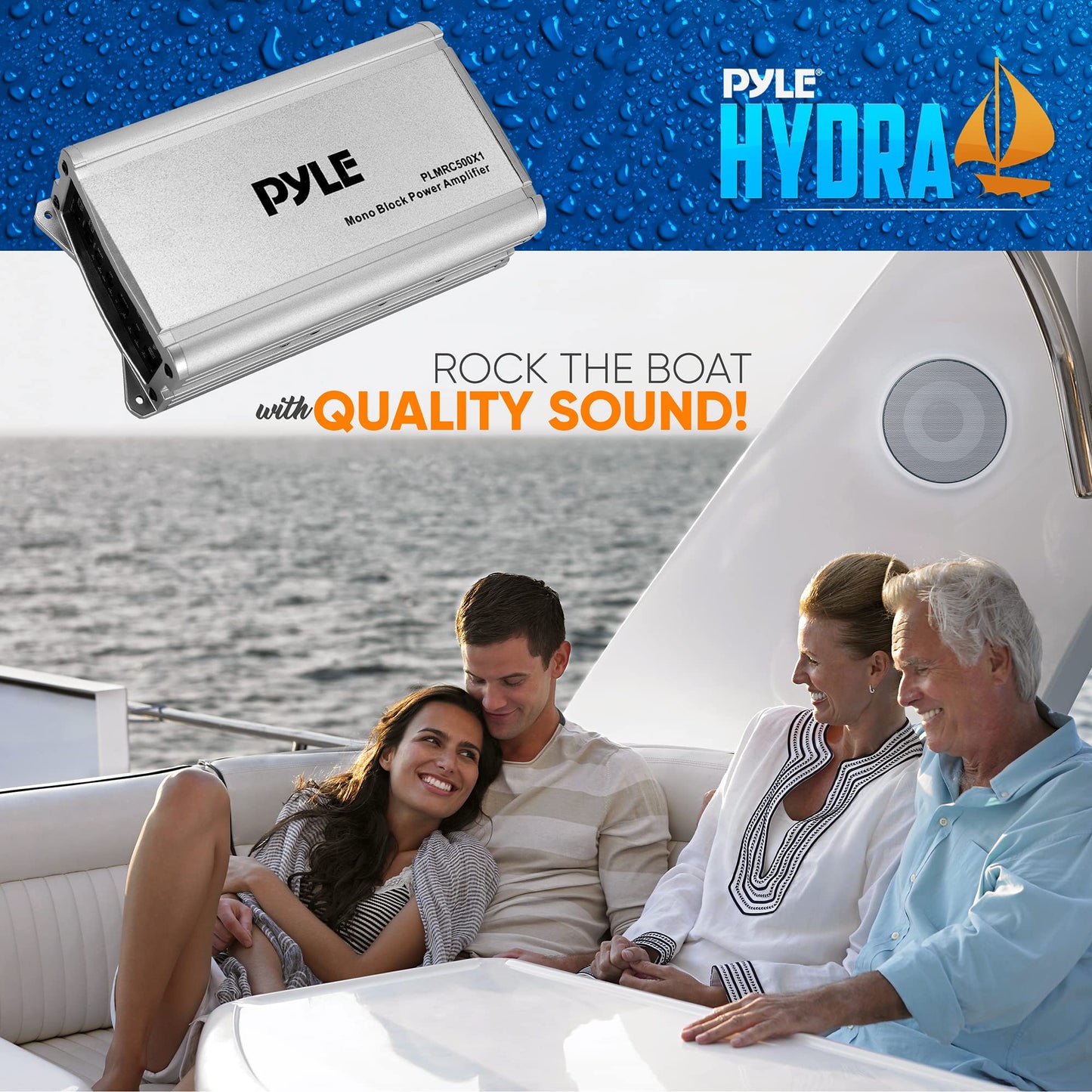 PyleUsa Mono Block Weather Resistant Audio Amplifier System, Class D Compact Designed Suit for Car, ATV, UTV, 4X4, Jeep, Motorcycle and Marine, and Any Other Weather Resistant Application