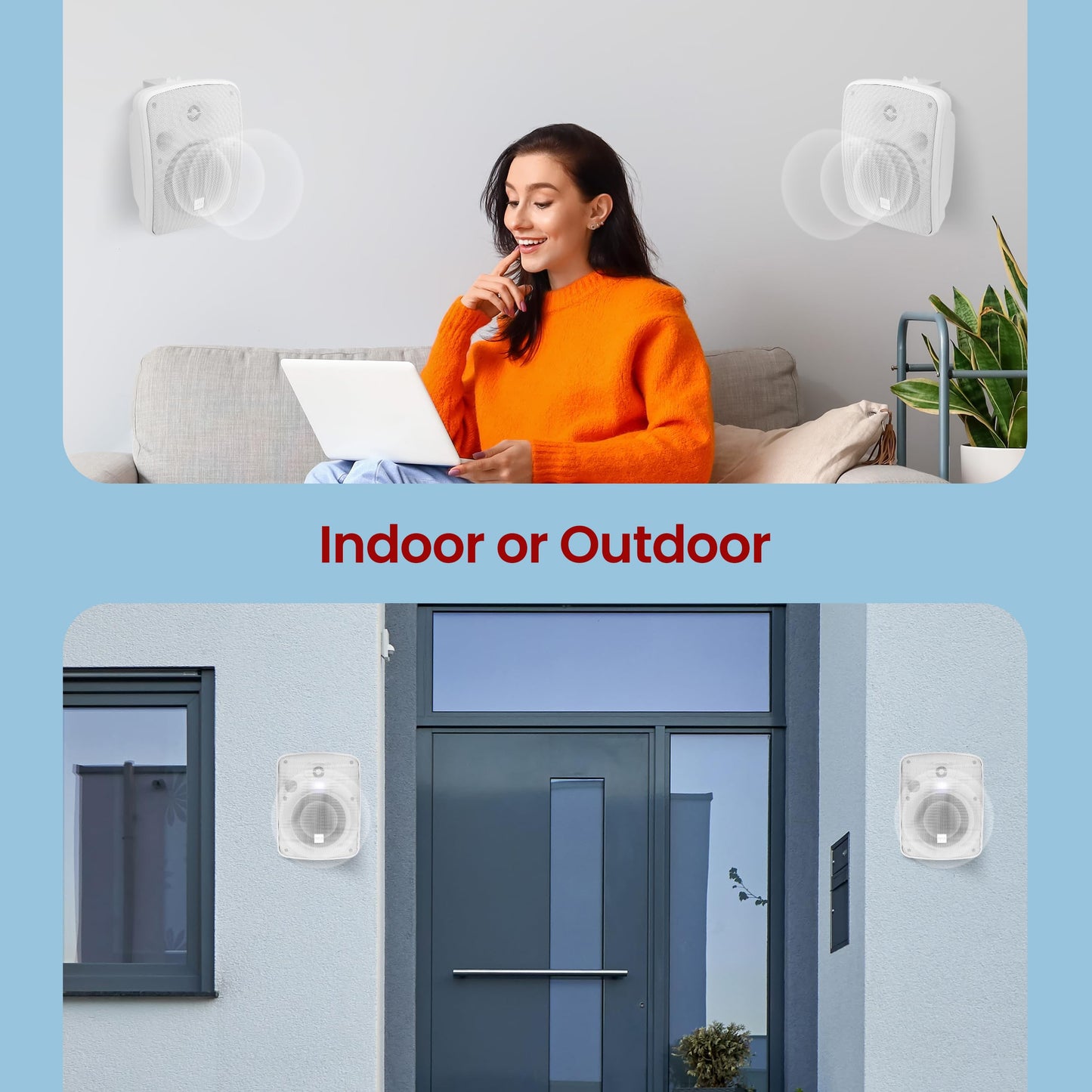 PYLE Outdoor Speakers - Pair of Bluetooth Waterproof Wireless Speakers - 600 Watt 2-Way Full Range Stereo Speaker, Marine Grade Weatherproof, Wall/Ceiling Universal Mounting - Home, Boat, Patio Pool
