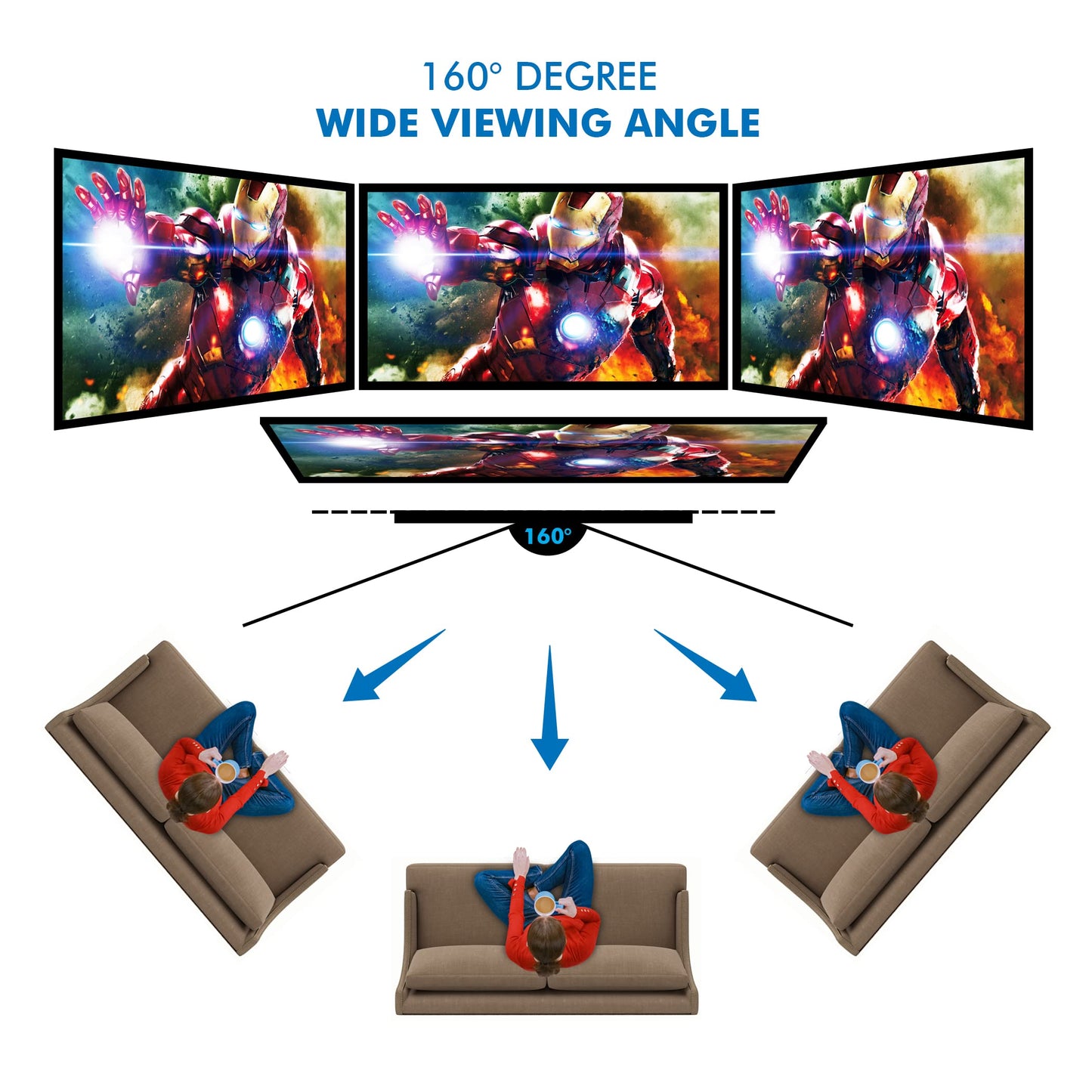 Pyle 120 Inch Foldable Projector Screen with Stand –16:9 HD Lightweight Portable Movie Display for Indoor & Outdoor – Wrinkle Resistant, Wide Angle Viewing,Travel Bag & Frame Included for Home Theater
