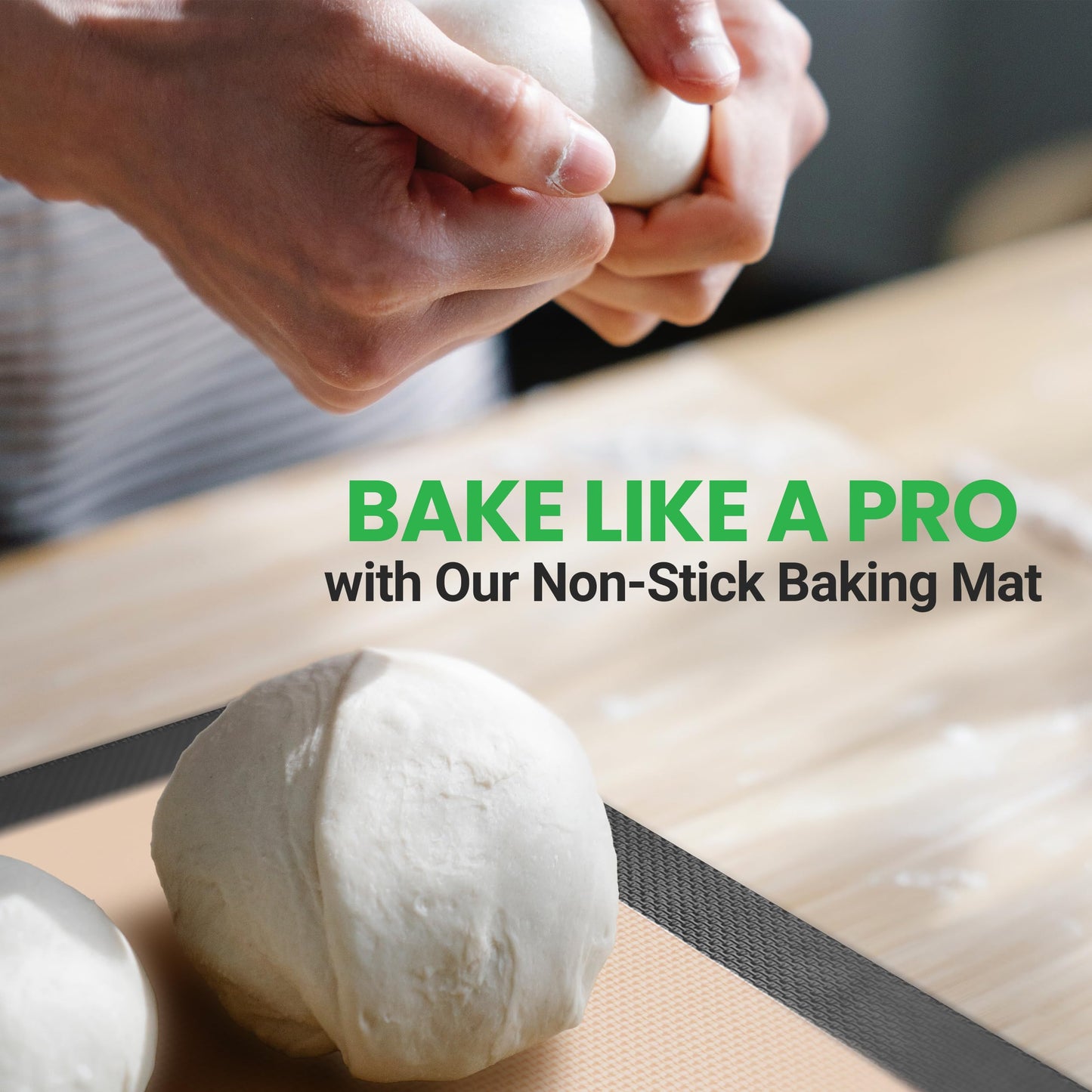 Nutrichef Silicone Baking Mats - 2 Non-stick Food-Grade Reusable Silicone Mats - Perfect for Half Baking Pans 16.5 x 11.6 IN - Oven-Safe Up to 480 Degrees F - Safe for Ovens & Dishwashers - Black