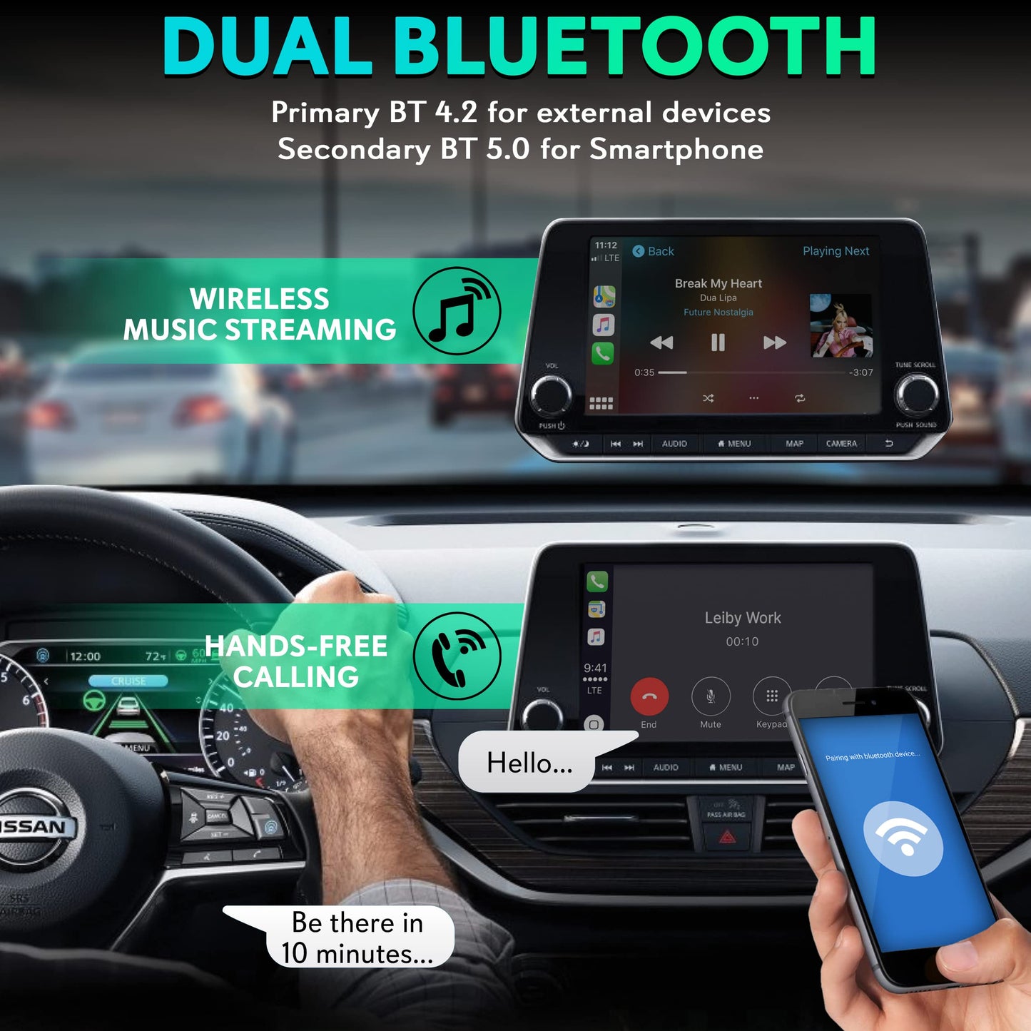 Pyle Wireless CarPlay & Android Auto Car Adapter – 4GB RAM 64GB ROM, Dual-Band WiFi, Octa-Core Processor, 4K HD, Screen Mirroring, USB3.0, Bluetooth, Supports Android Apps
