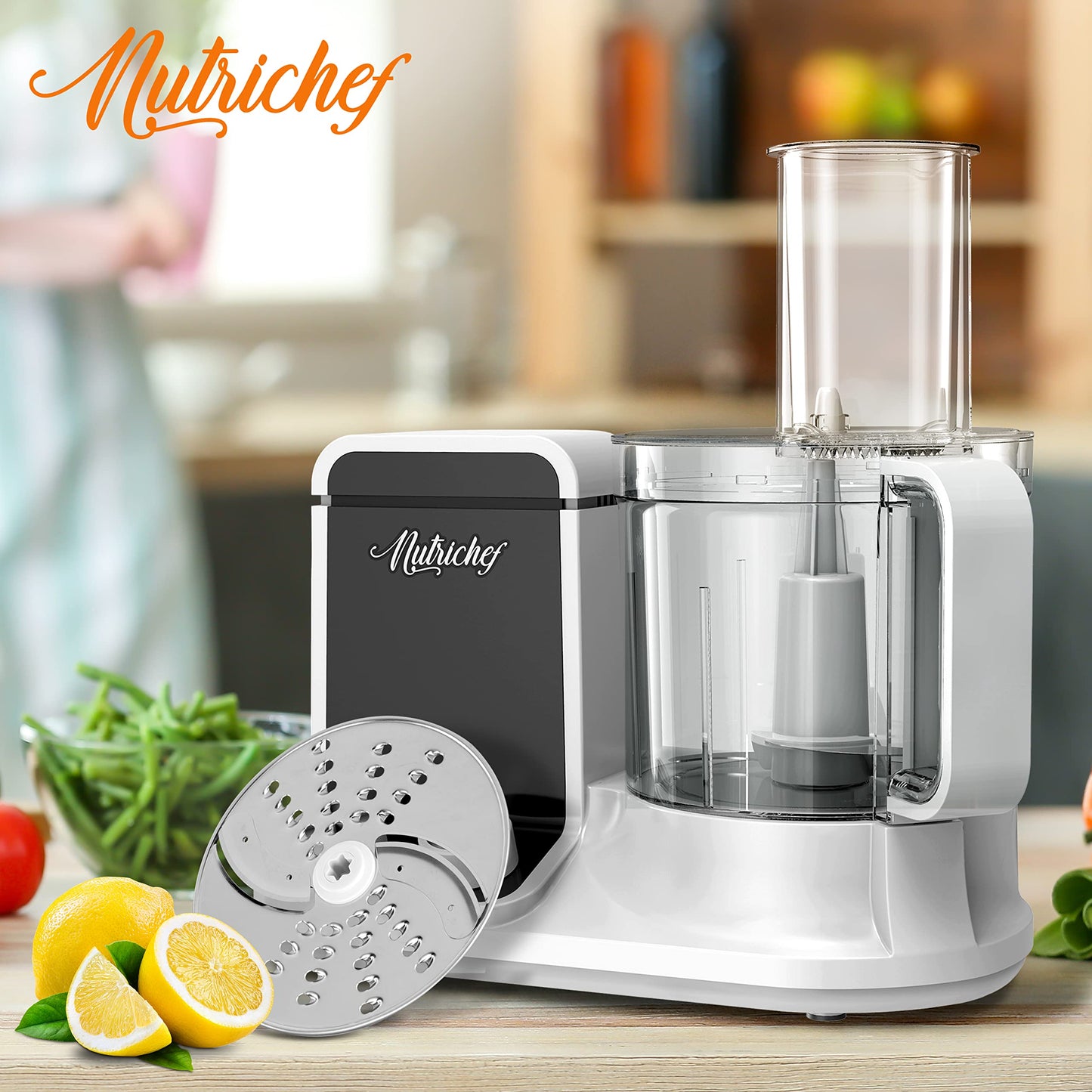 NutriChef Food Processor Slicing/Shredding Disc - Stainless Steel - Compatible with NCFP8 - Detachable & Removable - Dishwasher Safe - Easy to Install & Clean - Berry
