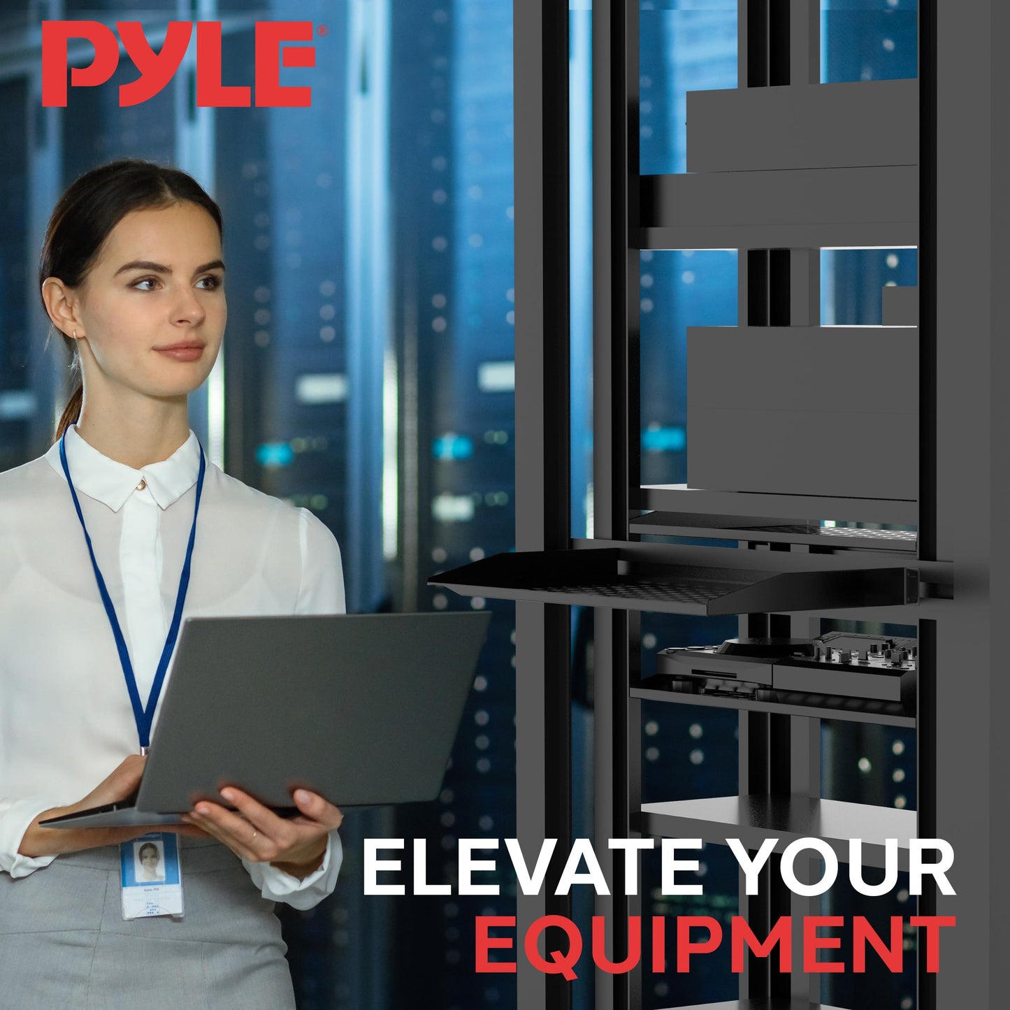 Pyle 19-Inch 1U Server Rack Shelf - 4 Pcs Vented Metal Shelves for Optimal Airflow, Wall or Rack Mountable Supports up to 110 lbs, 17 x 10’ Shelf Tray for Cabinets, Computers & Network Equipment