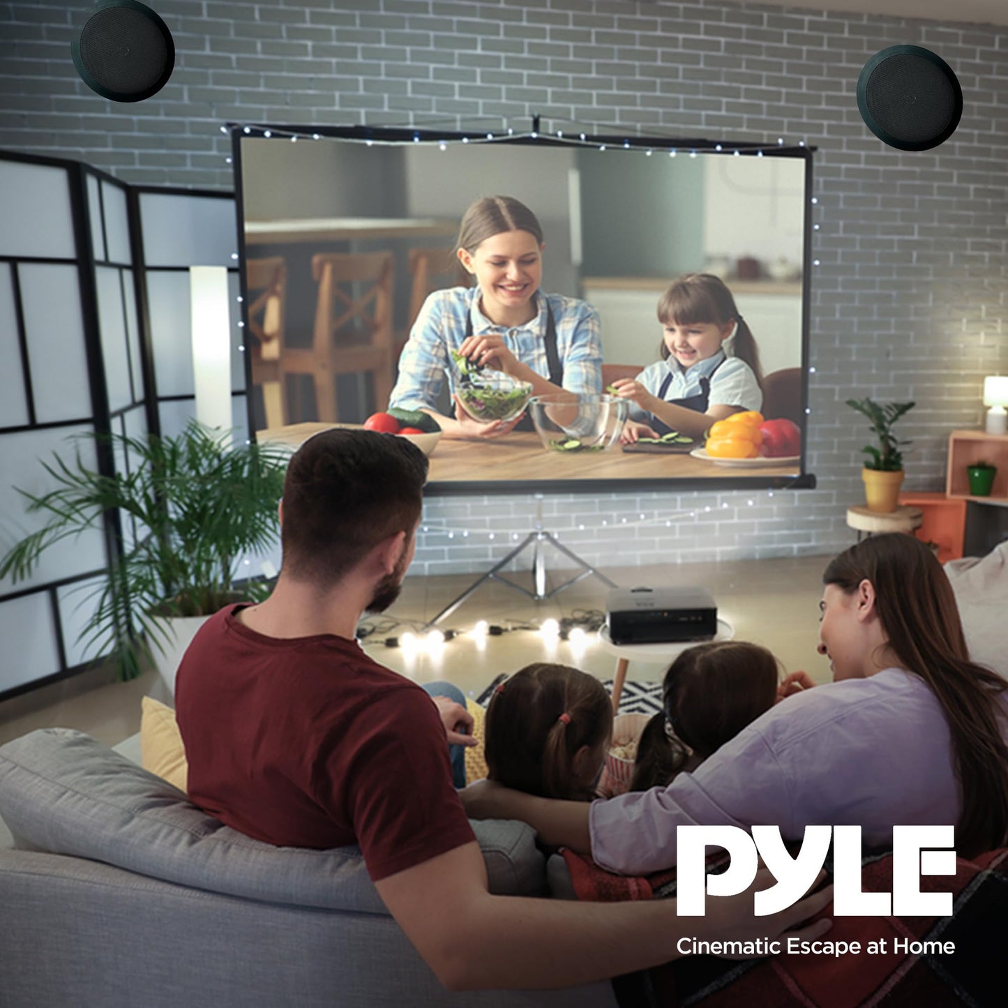 Pyle PDIC61RDBK In-Wall / In-Ceiling Dual 6.5-Inch Speaker System, 2-Way, Flush Mount, Black (Pair)