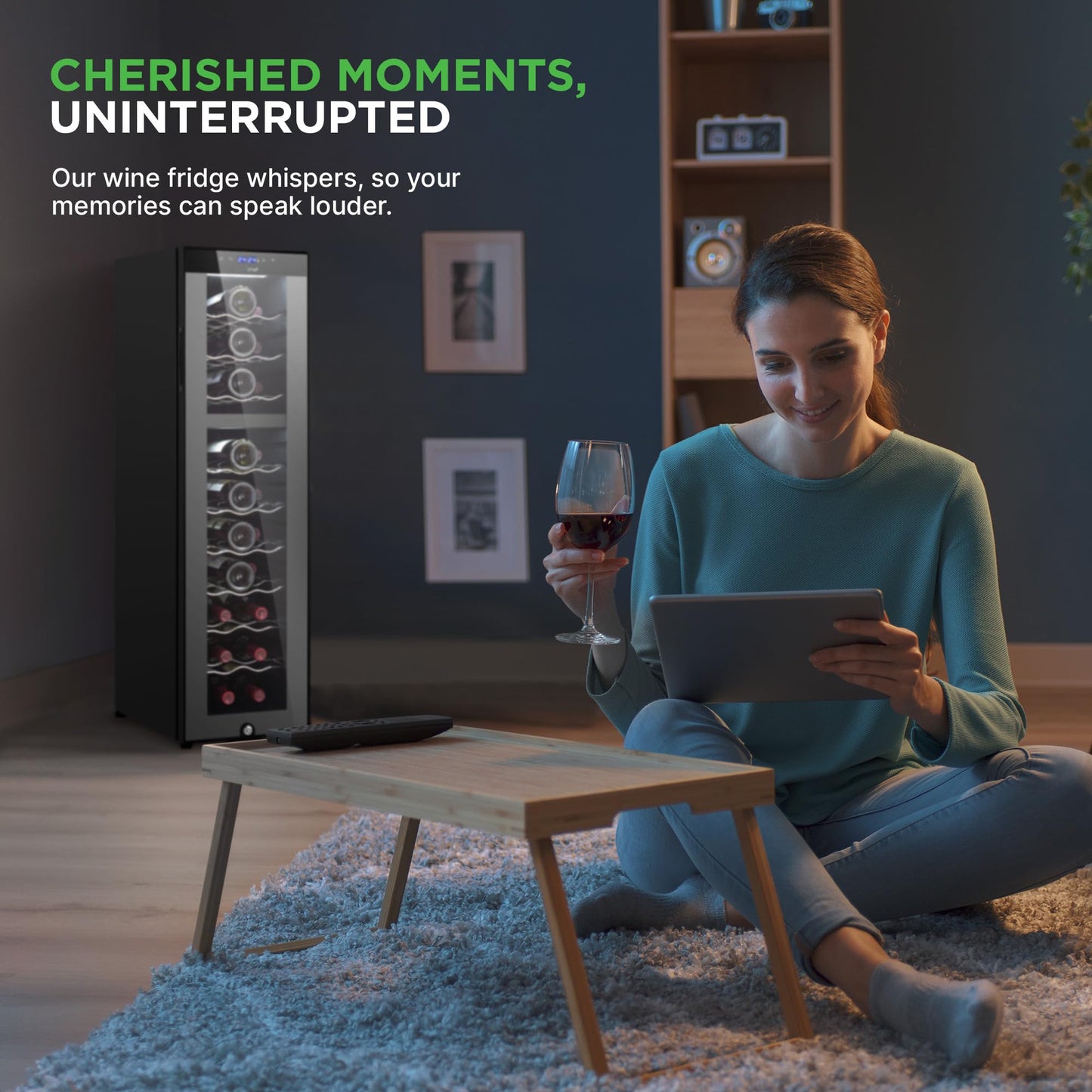 NutriChef PKCWCDS275 Dual-Zone Wine Cooler, 27-Bottle Refrigerator, Digital Touch Button Control with Air Tight Seal, Adjustable Temp 41-64F, Freestanding Cooler, Black