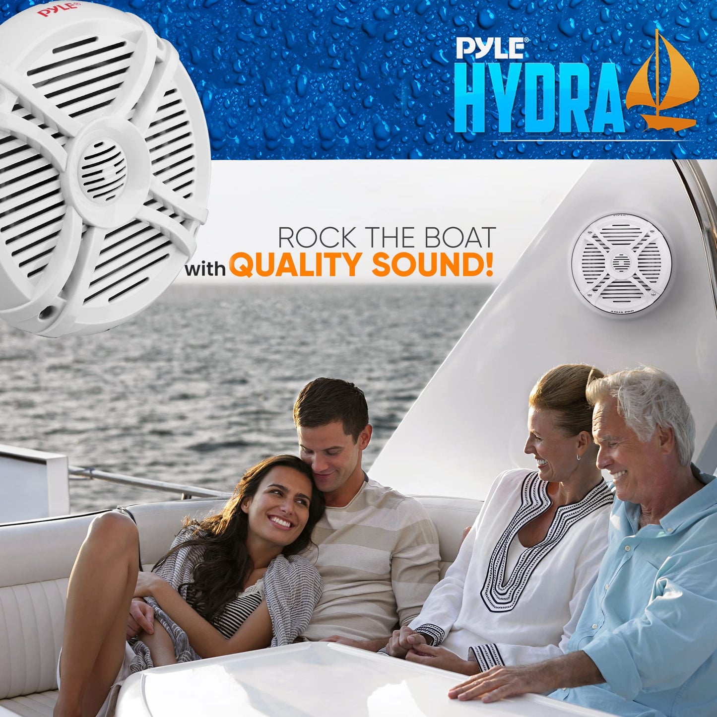 Pyle 250 Watt Marine Speaker System - Water Resistant Dual 2 Way 6.5 Inch Outdoor Stereo Audio Sound Speakers w/ 65Hz-20kHz Frequency Response, Heavy Duty 35oz Magnet Structure - Pyle PLMRX67 (White)
