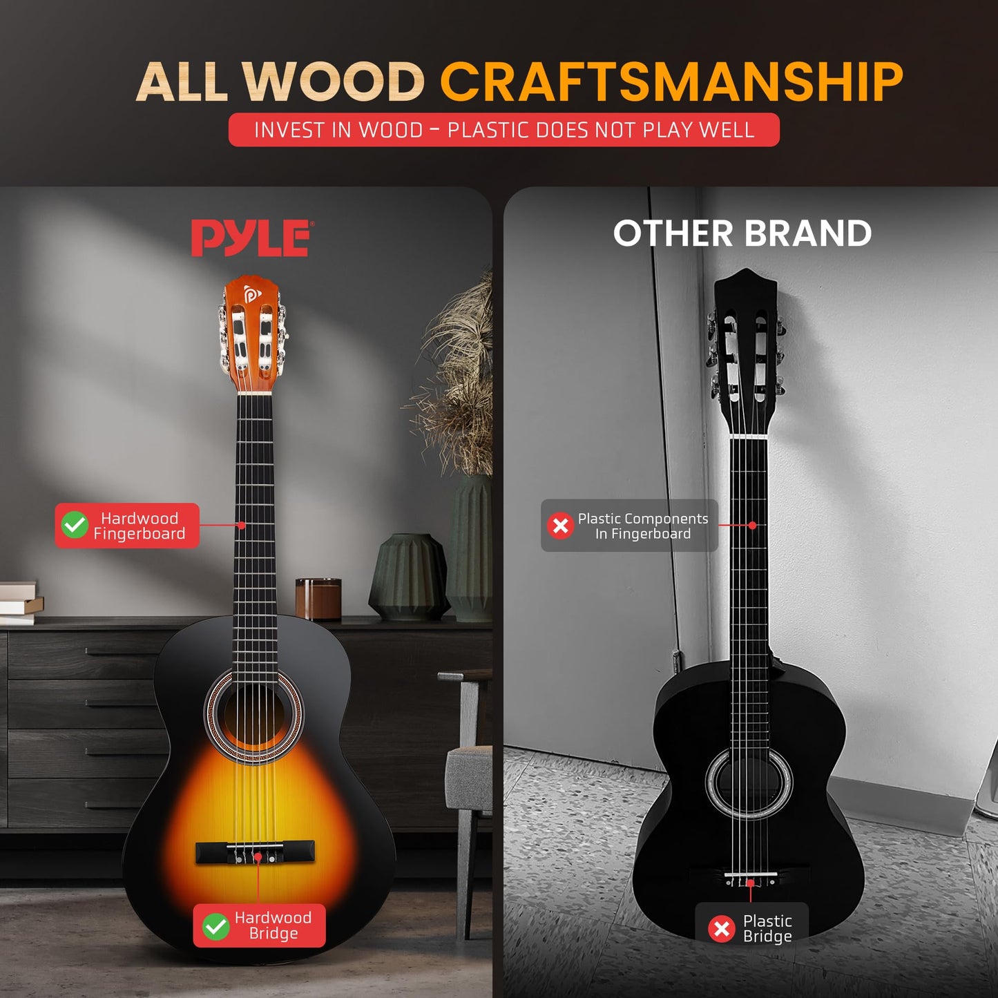 Pyle 6 String HOME_APPLIANCES, Right, Western Sunset, 36" (PGACMS90SBD)