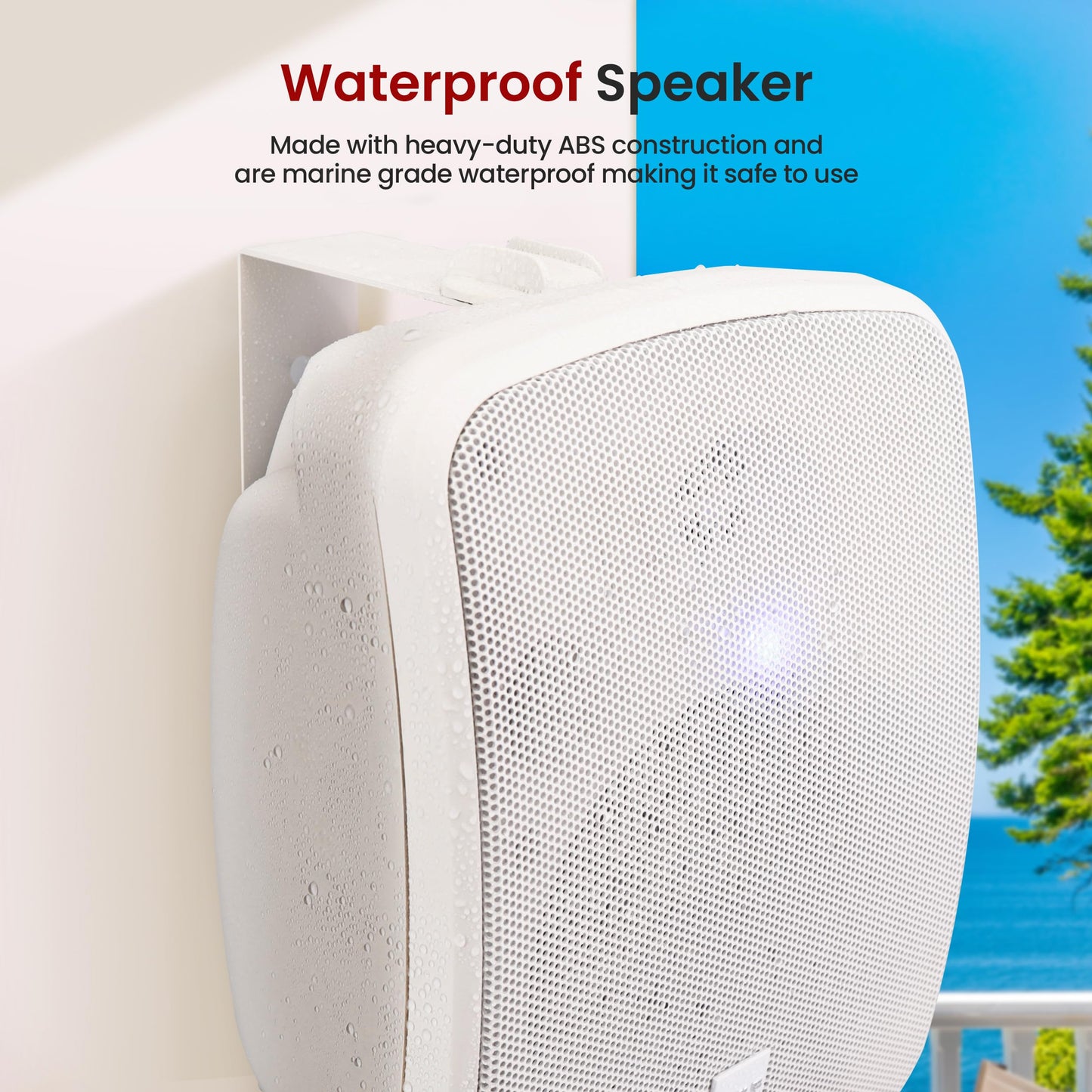 PYLE Outdoor Speakers - Pair of Bluetooth Waterproof Wireless Speakers - 600 Watt 2-Way Full Range Stereo Speaker, Marine Grade Weatherproof, Wall/Ceiling Universal Mounting - Home, Boat, Patio Pool