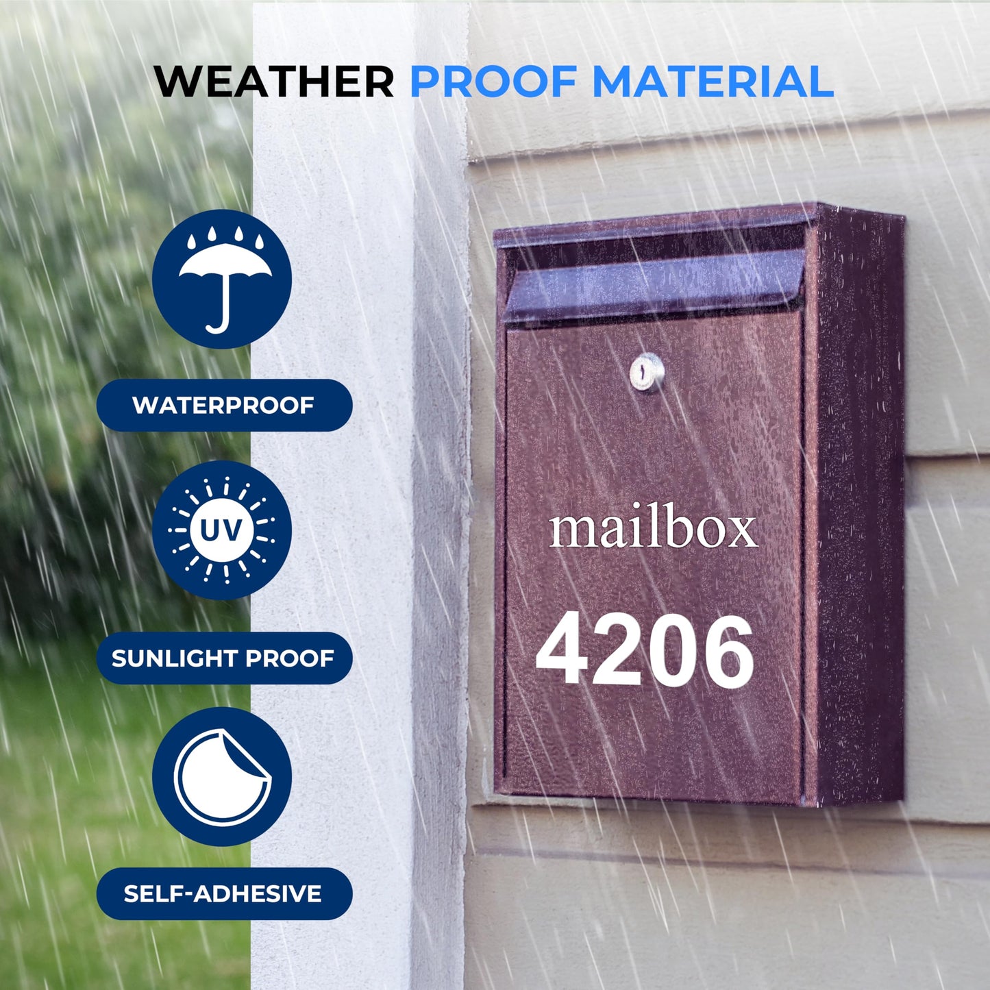 SereneLife Reflective Mailbox White Number Stickers | 3 Sets of (0-9) 1.6"x3" Inch Self-Adhesive Vinyl Numbers | Weatherproof, Easy Installation & Enhanced Reflection, Suitable for Outdoor Surfaces