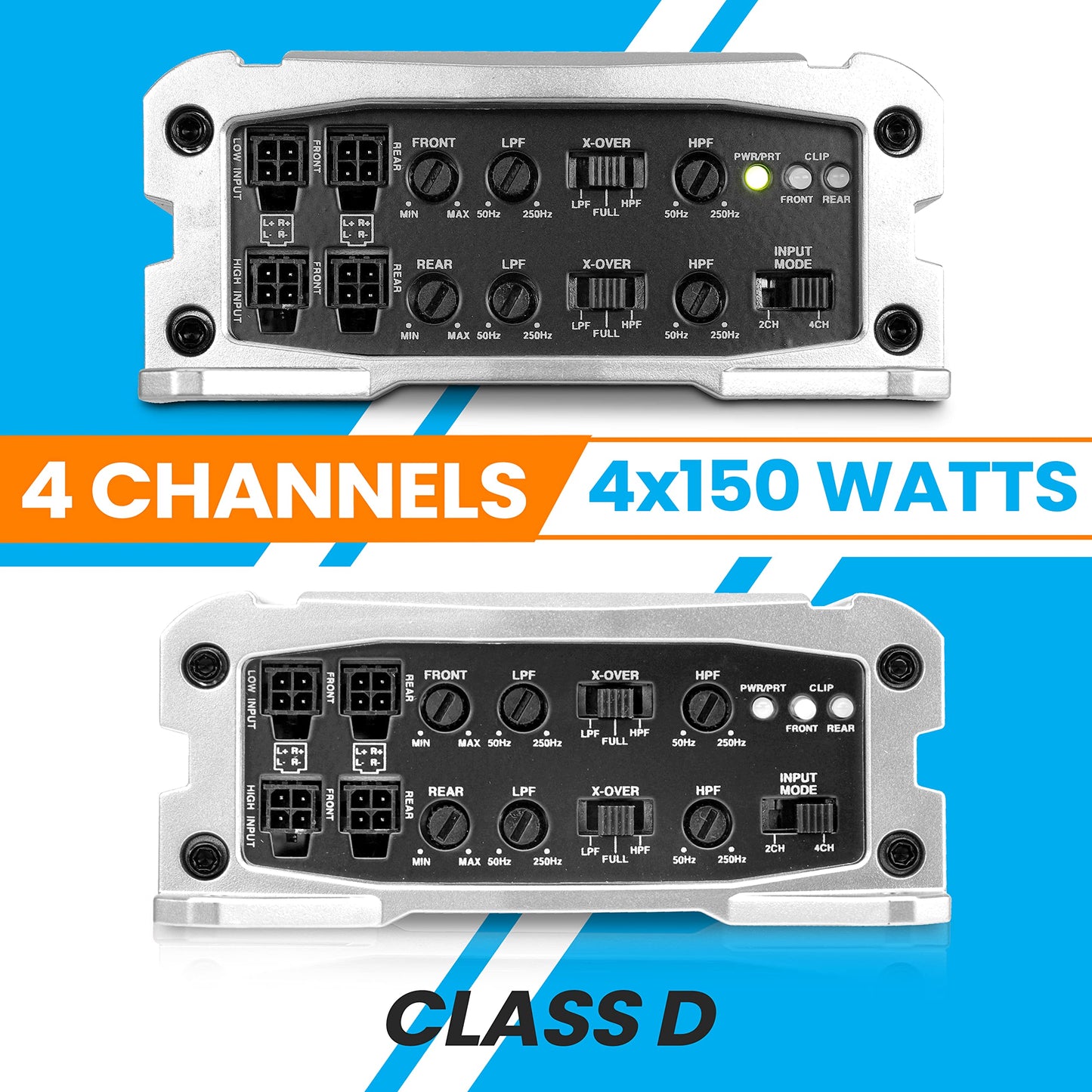 Pyle 4-Channel Weather-Resistant Audio Amplifier System - 1200W Max Bridged, 800W Max Stereo Designed For ATV, UTV, 4X4, Jeep, Motorcycle and Marine, and any other Weather Resistant Application