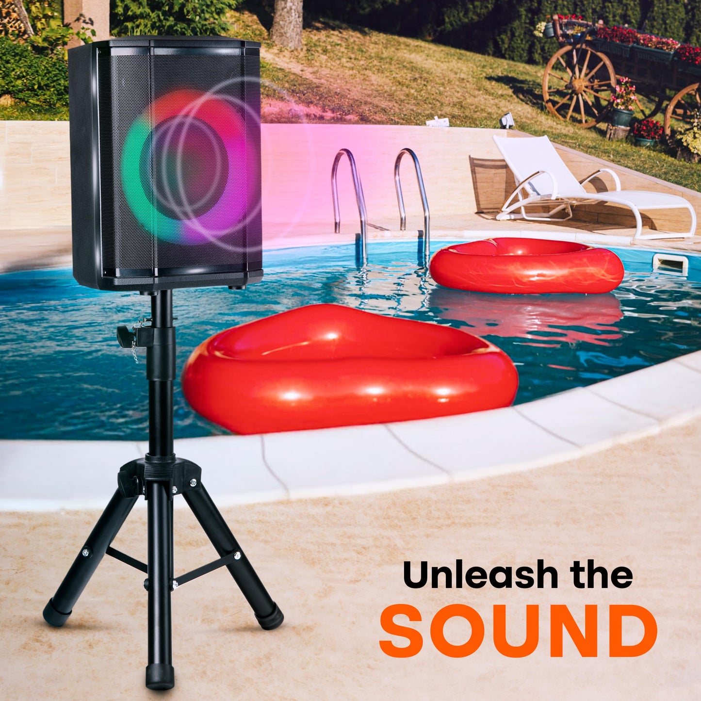 Pyle Audio Bluetooth Party Speaker - Big Speaker with True Wireless Stereo System - Enjoy Powerful Bass and Clear Treble - Party Bluetooth Speaker with Carry Bag and Tripod - Model PPHP868STBG 120W