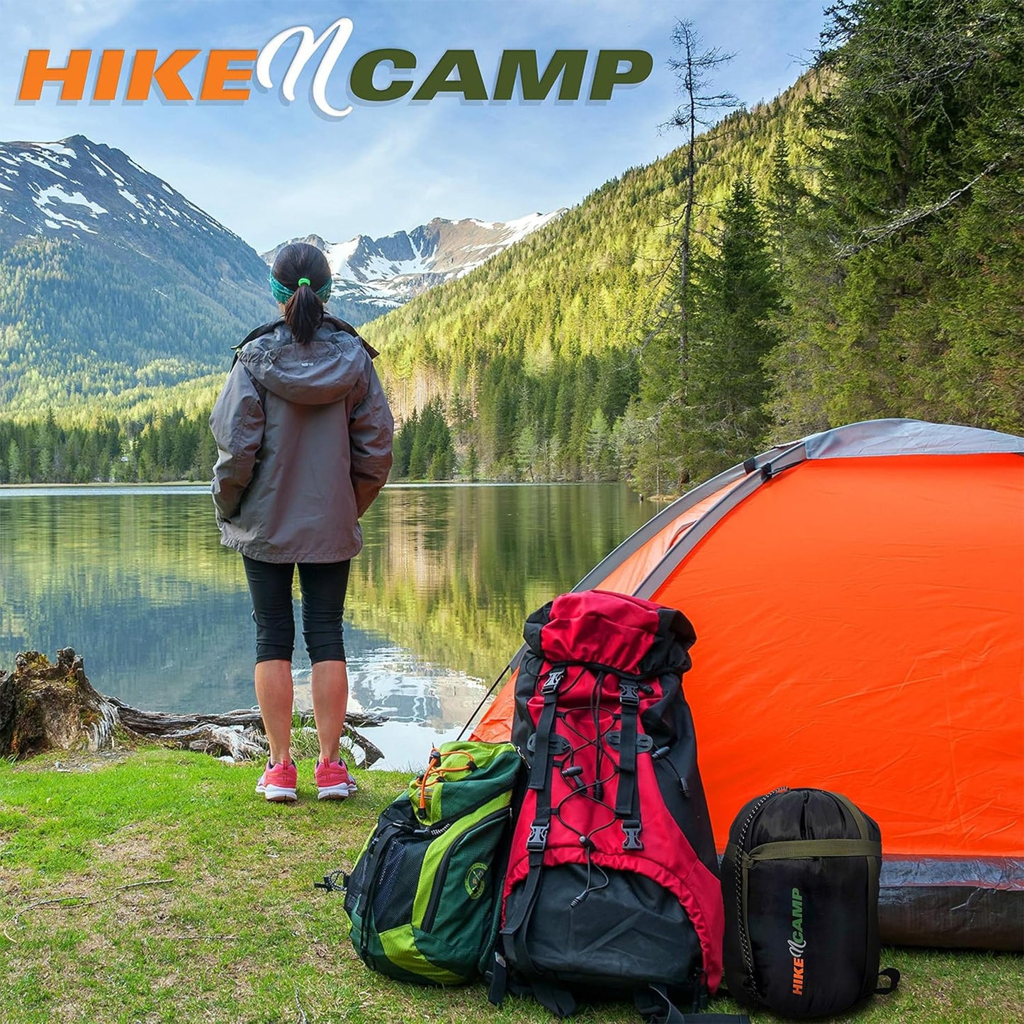 SereneLife Backpacking Sleeping Bag Camping Gear-Double Sleeping Bag For Adults/Teens W/2 Pillows,Bag-Outdoor Lightweight Weather Proof Sleeping Bags For Camping,Backpacking,Hiking-SereneLife SLSBX9