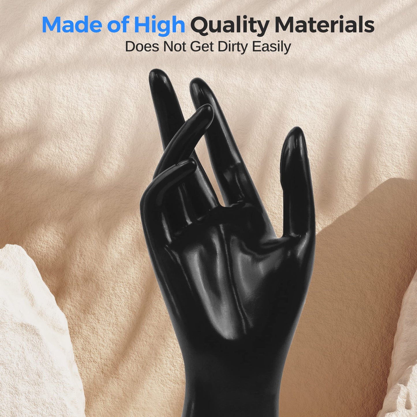 SereneLife Jewelry Hand Display Holder, 8.7-Inch Long Female Mannequin Hand, Perfect for Showcasing Rings, Bracelets, Bangles, Watches, Gloves, Sturdy, Stylish Display for Accessories