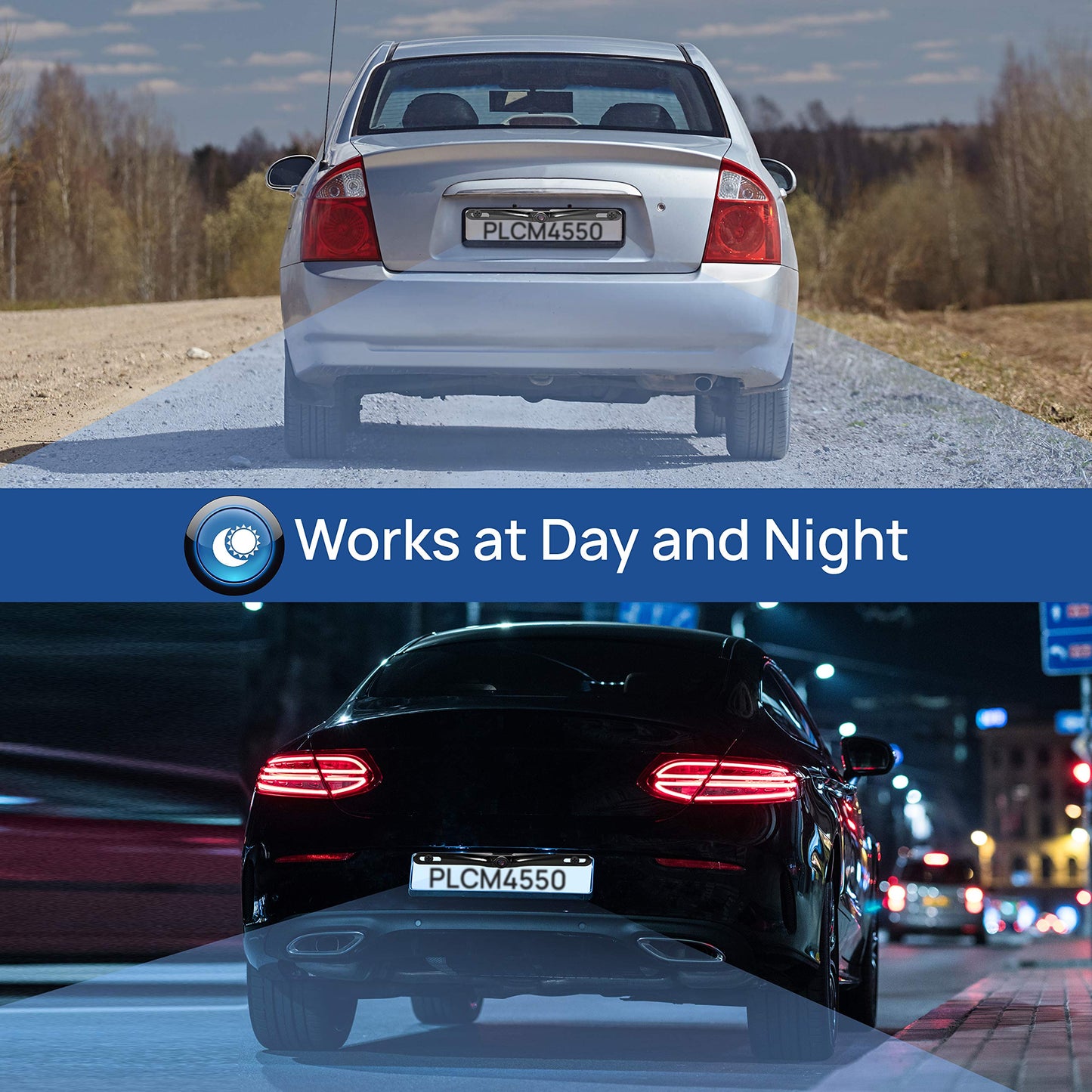 Pyle Rearview Backup Parking Assist Camera & Monitor System Kit - 4.3" Screen, Waterproof License Plate Mount, Night Vision, 170° Angle Adjustable, Auto Reverse Activation, Distance Scale Lines