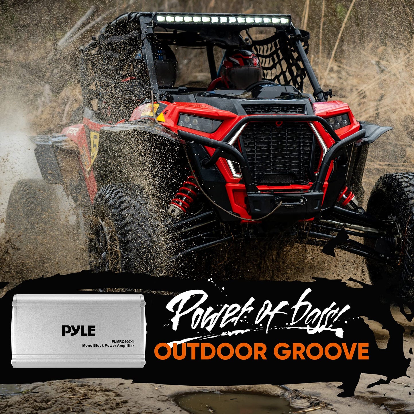 PyleUsa Mono Block Weather Resistant Audio Amplifier System, Class D Compact Designed Suit for Car, ATV, UTV, 4X4, Jeep, Motorcycle and Marine, and Any Other Weather Resistant Application