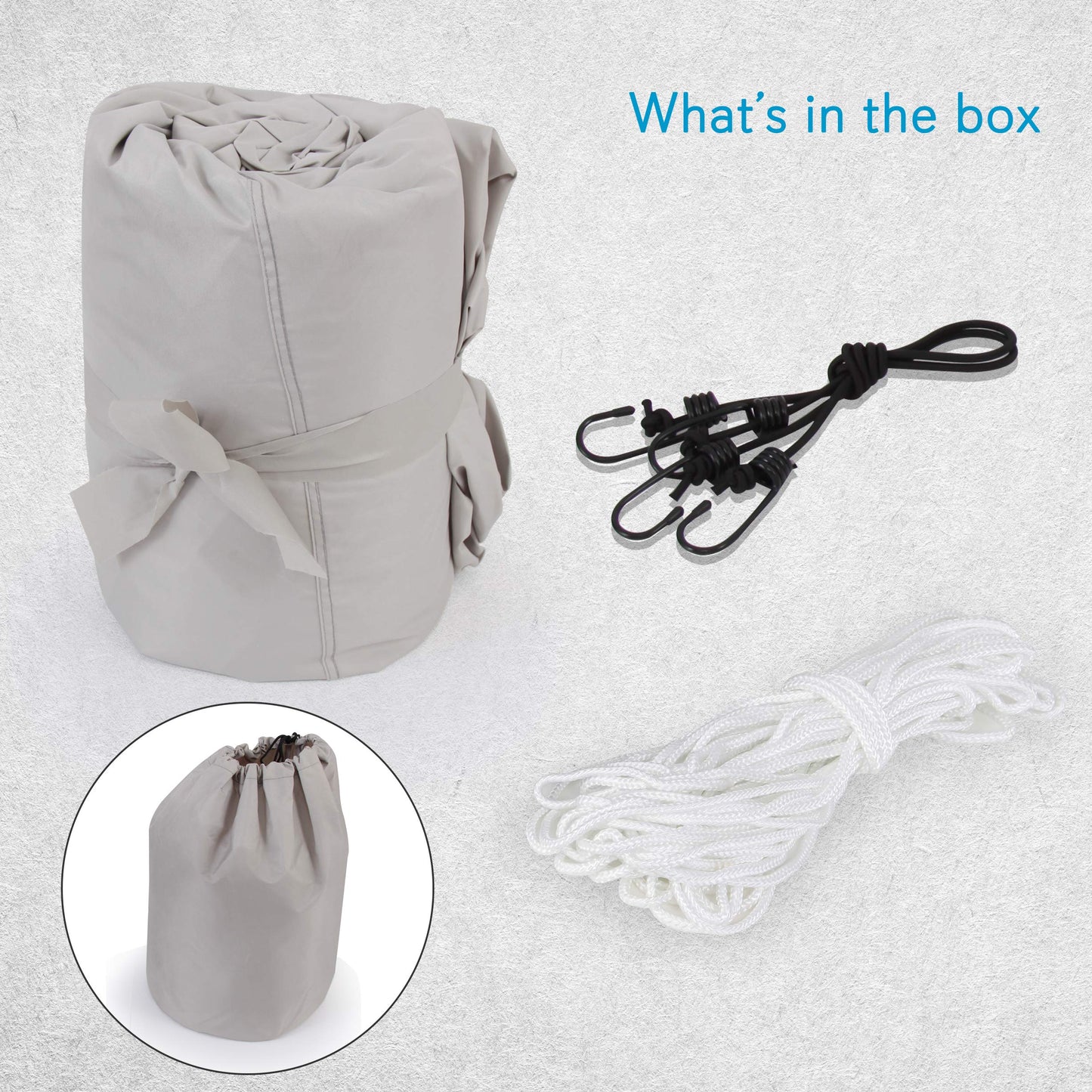 Pyle Universal Boat Adjustable Storage Cover - 17'-20'L to 96” Pontoon Boats Protection Custom Heavy Duty Waterproof Polyester Fabric, Snap Strap, Elastic Cord, Bag