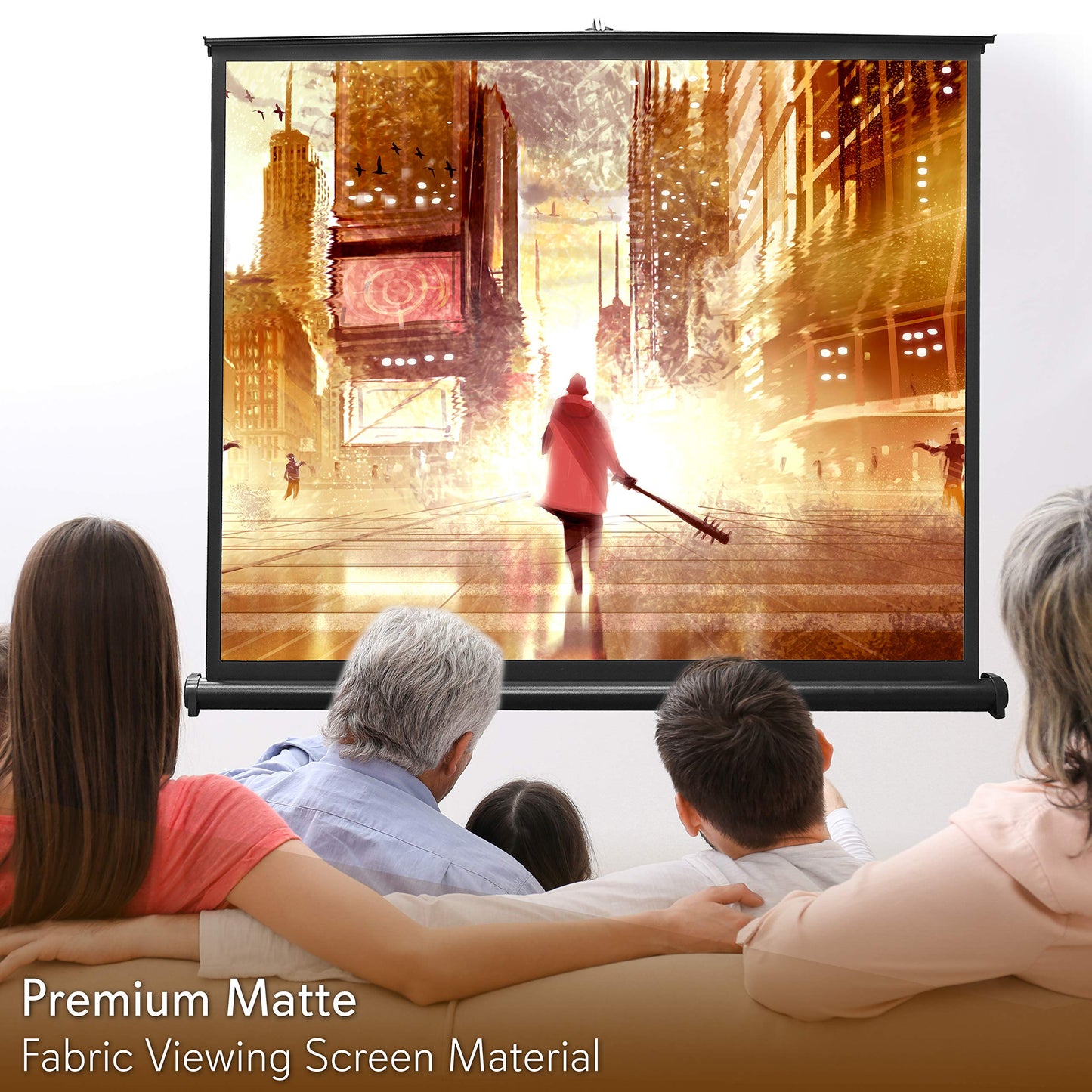 Pyle 50 Inches Projector Screen Portable Floor Standing Fold-Out Roll-Up Tripod Manual, Mobile Movie Screen, Home Theater Cinema Wedding Party Office Presentation, Quick Assembly - PRJTP53,White