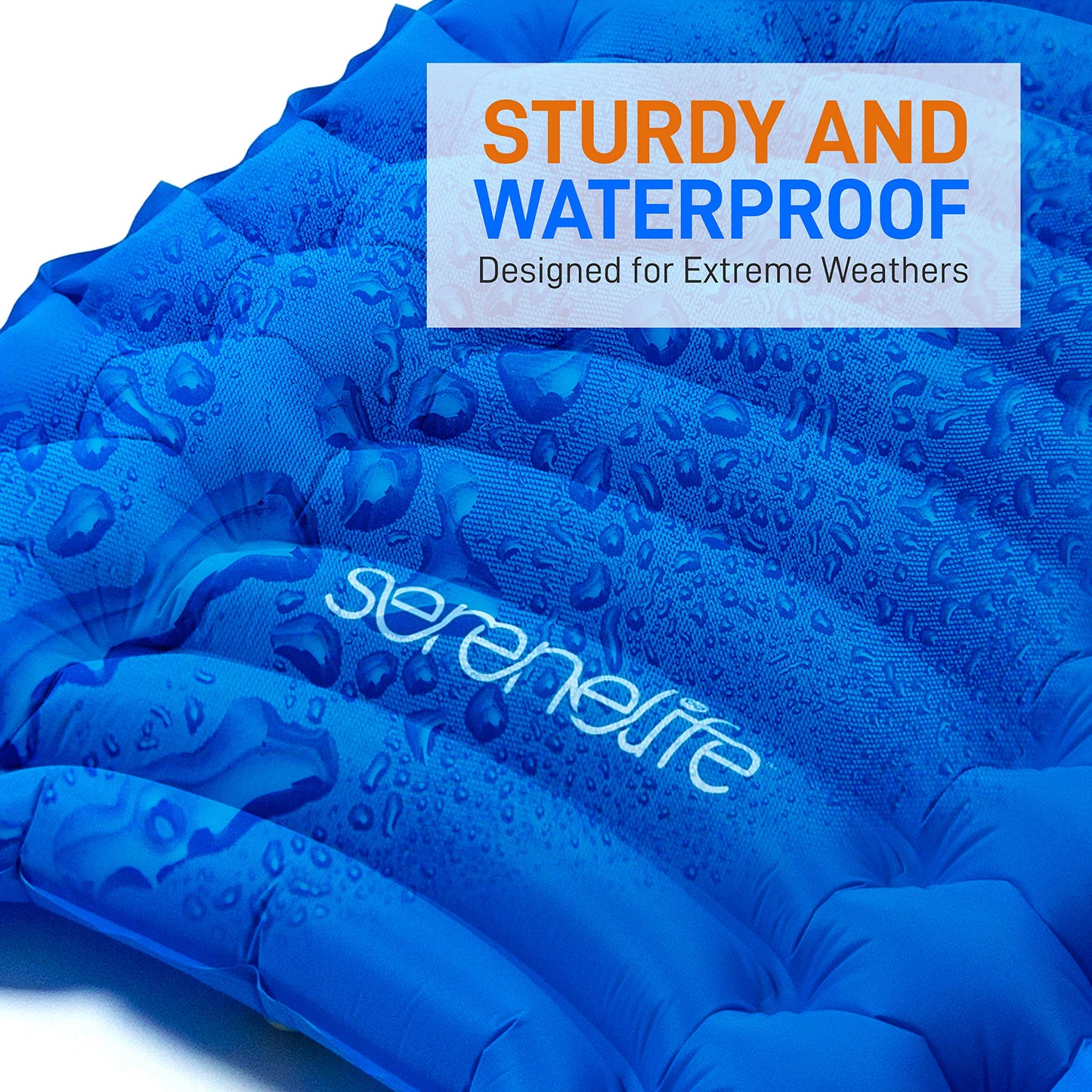 SereneLife Sleeping Pad for Camping - Compact Sleeping Mat with Quick-Inflating, Lightweight, and Tear-Resistant Backpacking Air Mattress with Carrying Bag for Camping, Backpacking, Hiking