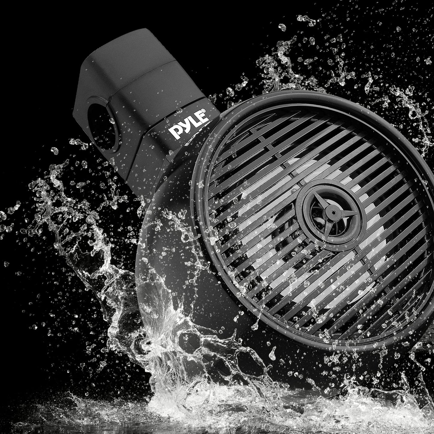 PyleUsa 6.5” Waterproof Off-Road Speakers - 200W 2-Way Marine Wakeboard Tower Sound System w/ LED Light, Full Range Outdoor Stereo Speaker for Car, ATV, UTV, Jeep, Boat, Includes Brackets (Black)
