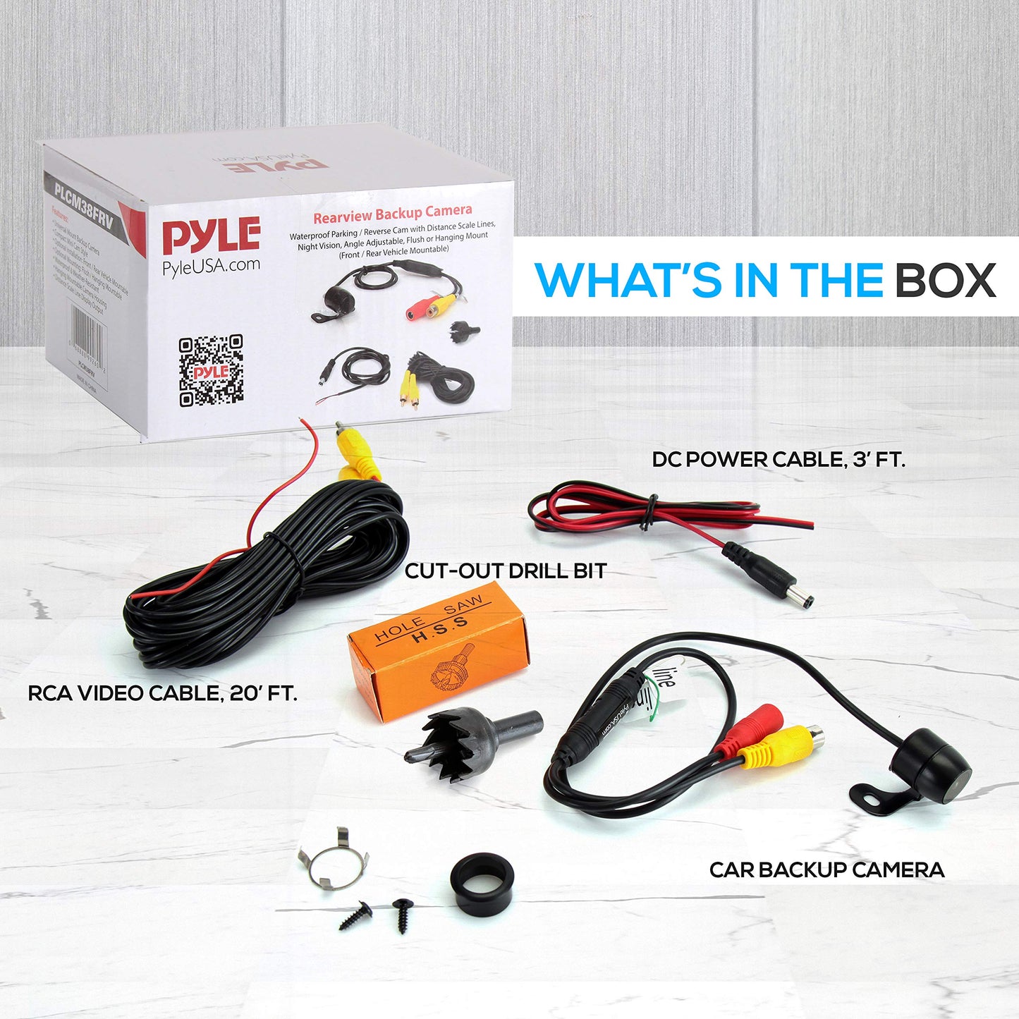 Pyle Universal Front and Rear Dash Camera - 580 x 540 Pixels Compact Mini Car Backup Camera with Night Vision, Waterproof IP-68, 170° Adjustable Viewing Angle, Reverse & Rearview Parking Assistance