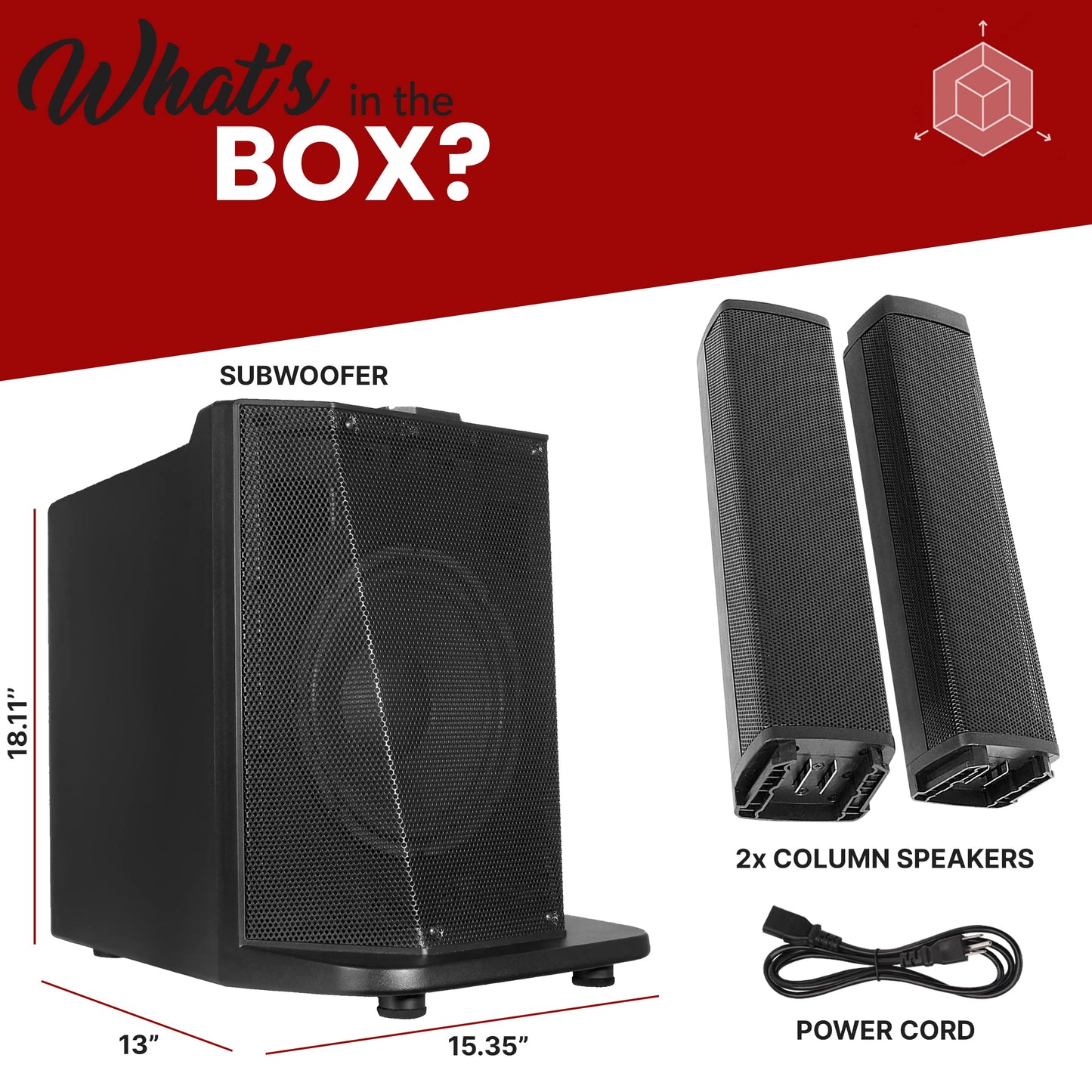 Pyle Line Array Column Speaker - Professional and Compact Sound System with 10 Inch Subwoofer, 8 x 3 Inch Drivers, Streaming, Built-in Digital Audio Amplifier with 4 Band DSP EQ Presets