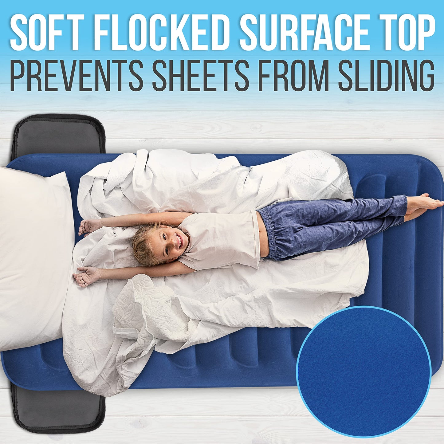 SereneLife EZ Bed Air Mattress with Frame and Rolling Case, Self-Inflating Airbed with Built in Pump for Travel and Hosting, Twin