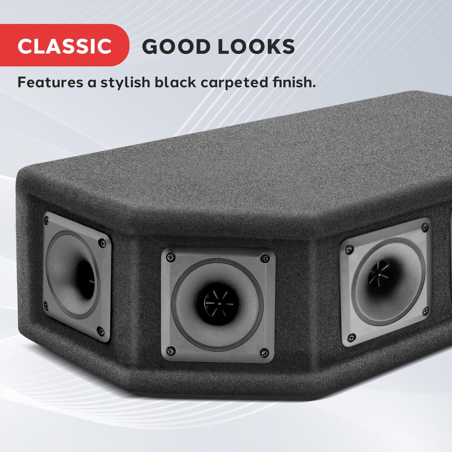 Pyle-Pro 6 Way DJ Speaker System, 300 Watt Peak Power, 150 RMS, Six 2.5 Inch Piezo Horn Tweeters, 8 Ohm Impedance, Full Range Audio Reproduction, Black Carpeted Finish